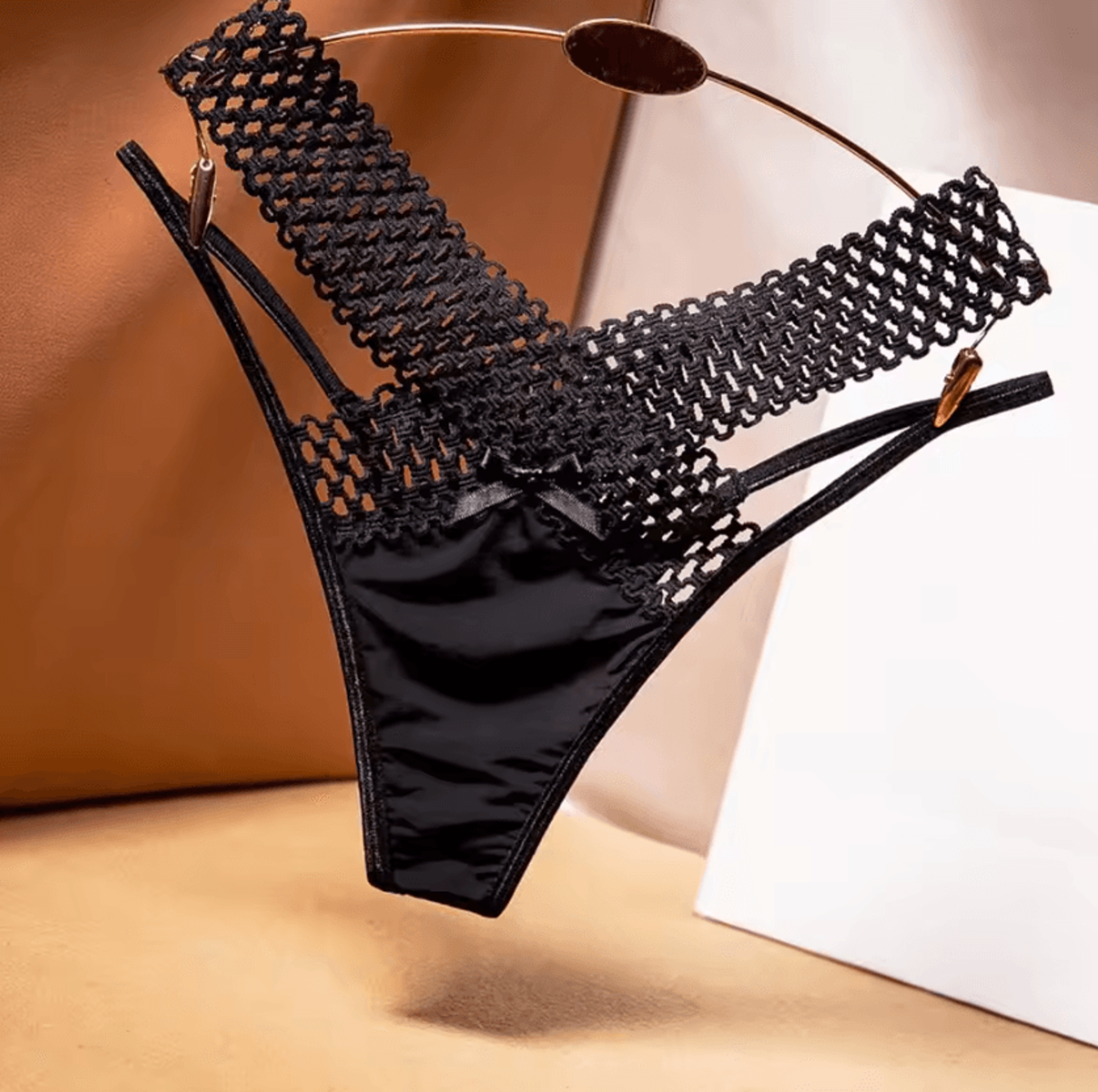 women panties low waist hollowed out see-through cross-belt french style ladies sling thong ladies sexy lingerie
