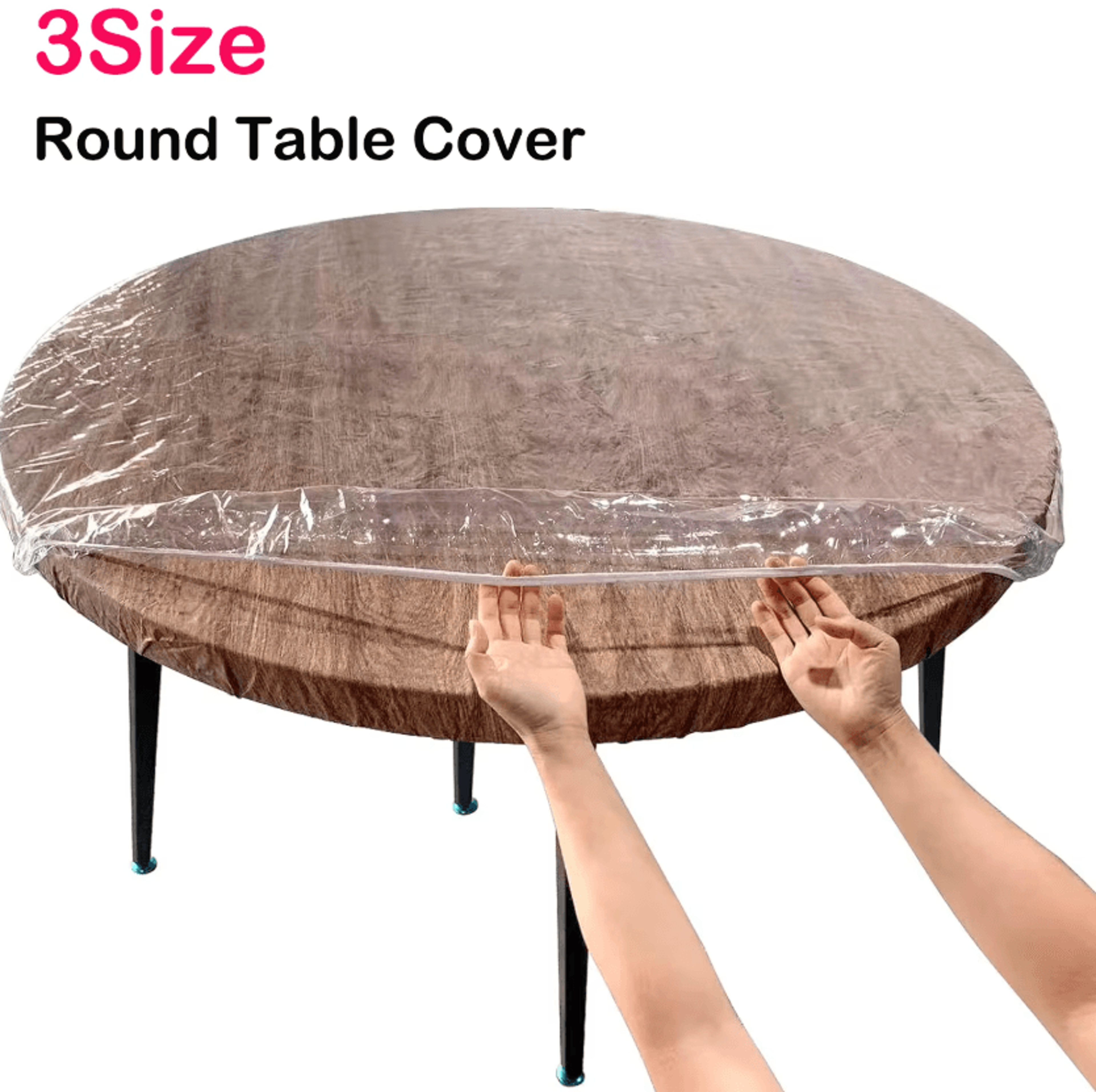 transparent elastic round tablecloth waterproof pvc fitted table protector