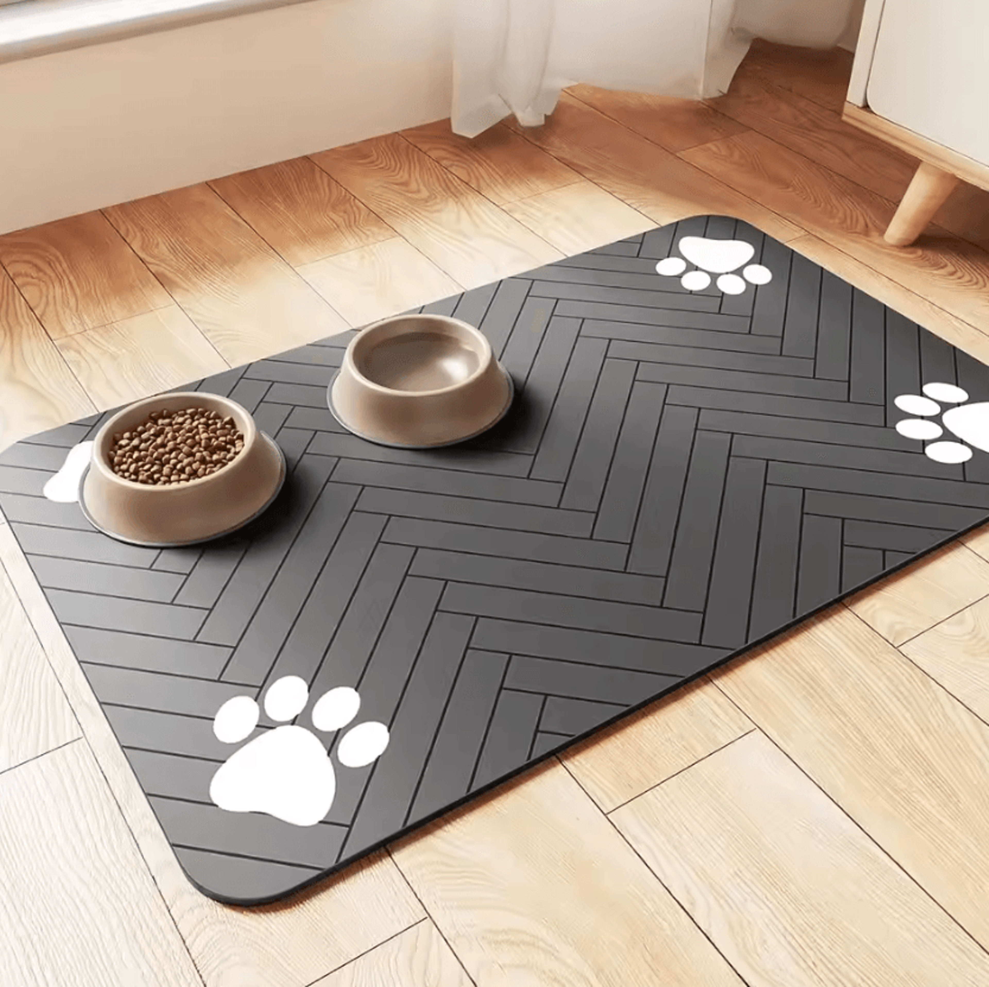 pawdry absorbent pet feeding mat with waterproof backing for dogs and cats