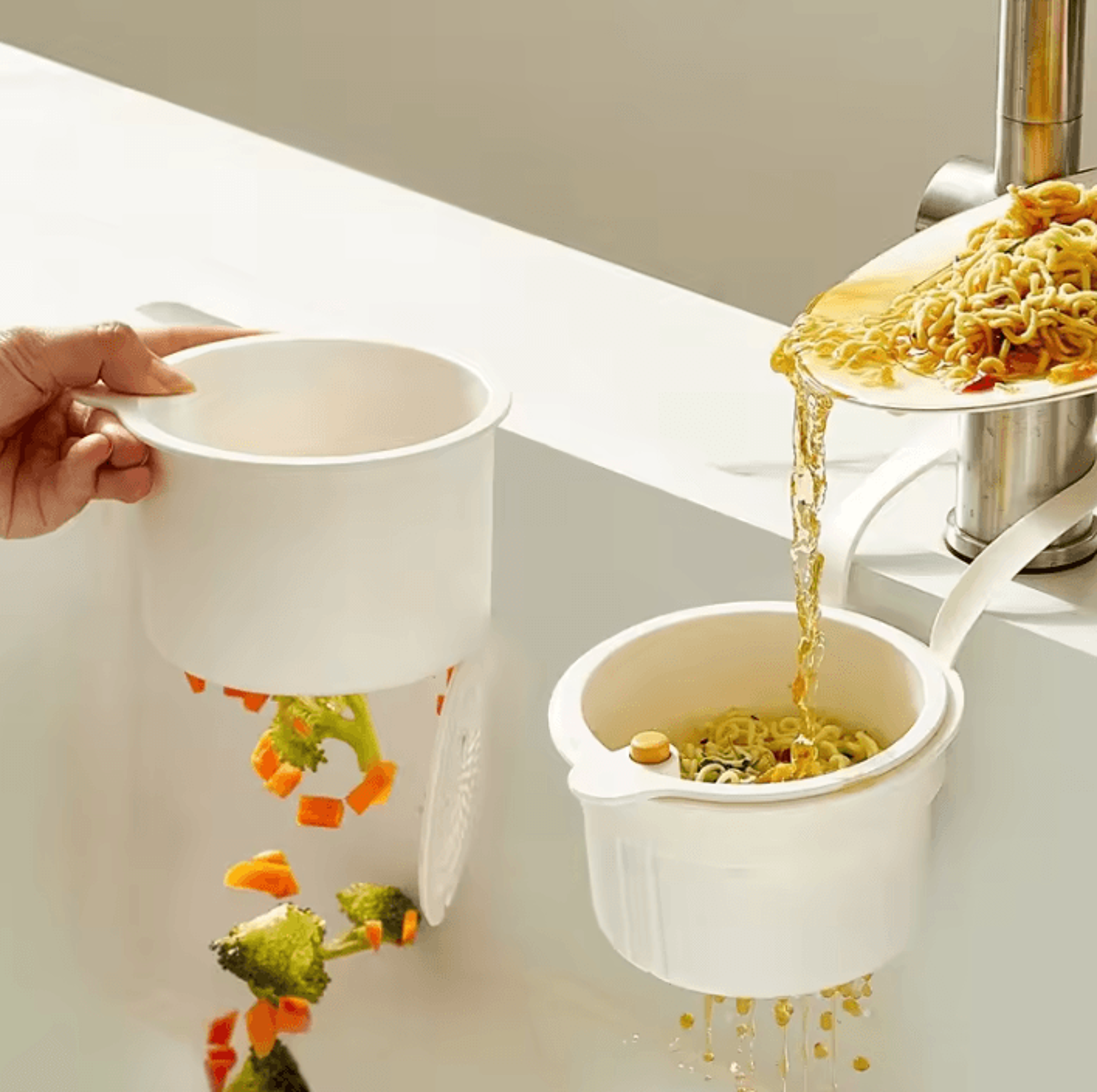 drainease adjustable hanging sink strainer basket for quick kitchen drainage