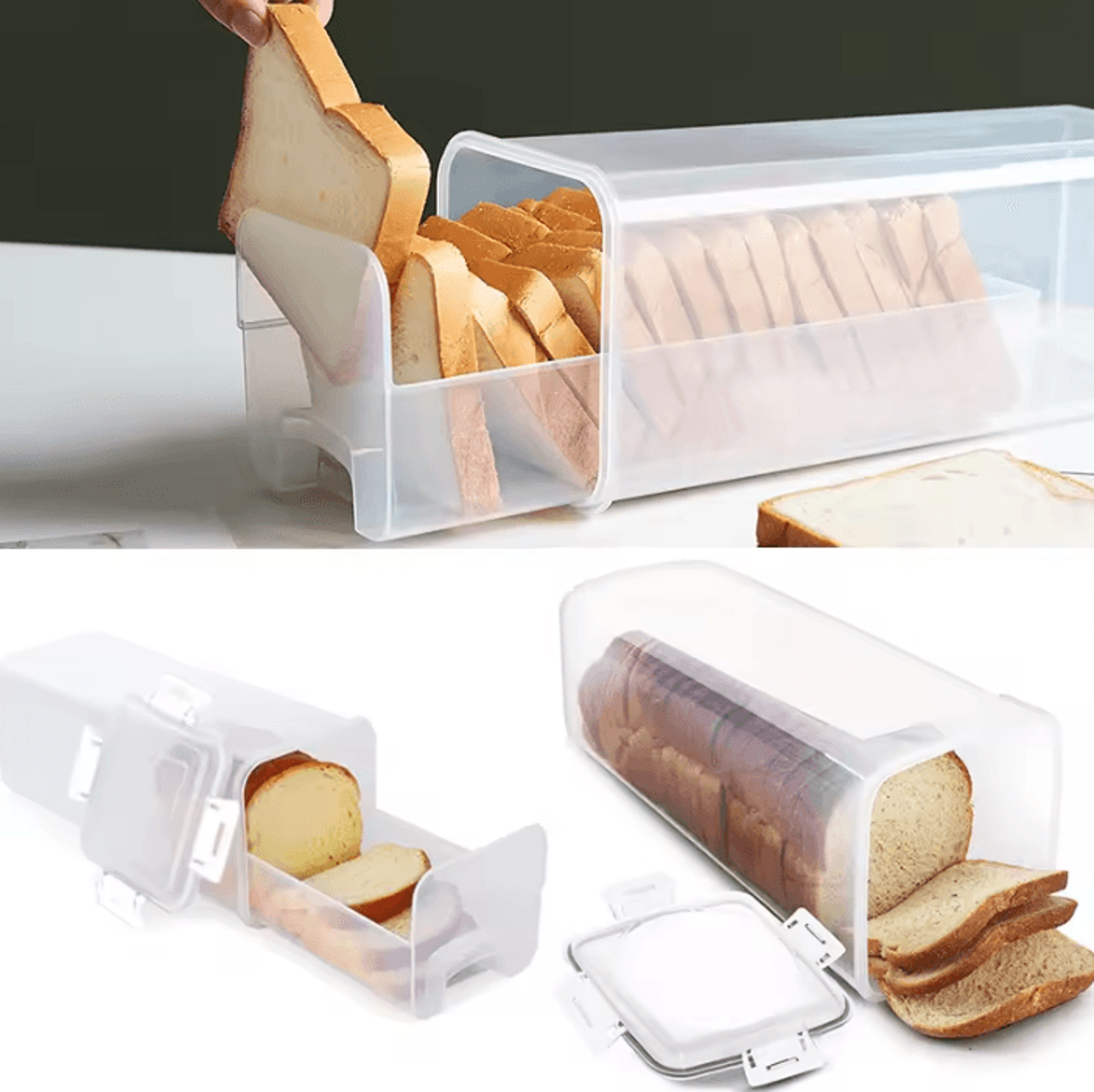 loafkeeper clear airtight bread storage box with lid for homemade and sandwich bread