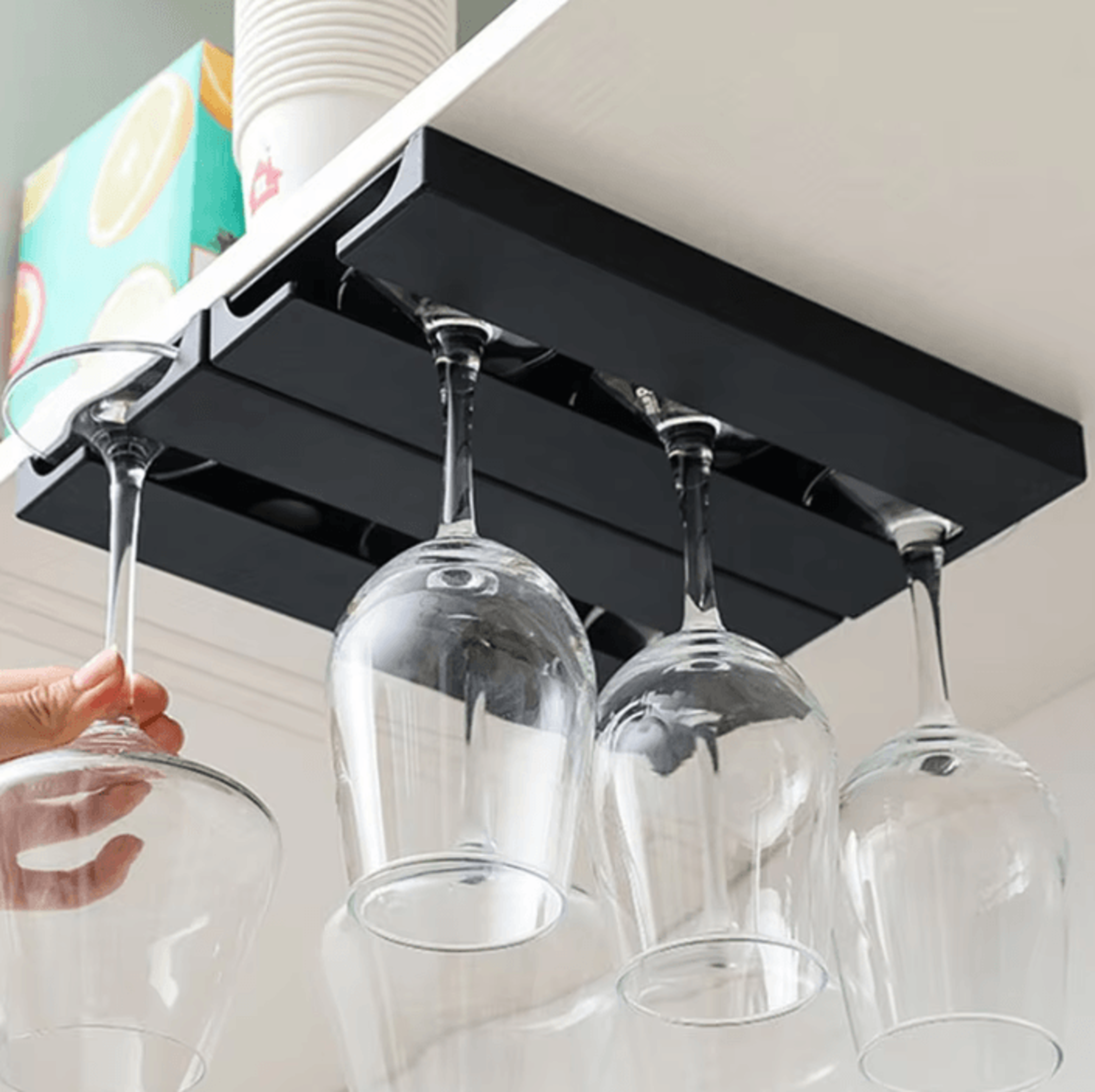 glassnest wall mounted wine glass holder for space-saving kitchen and bar storage