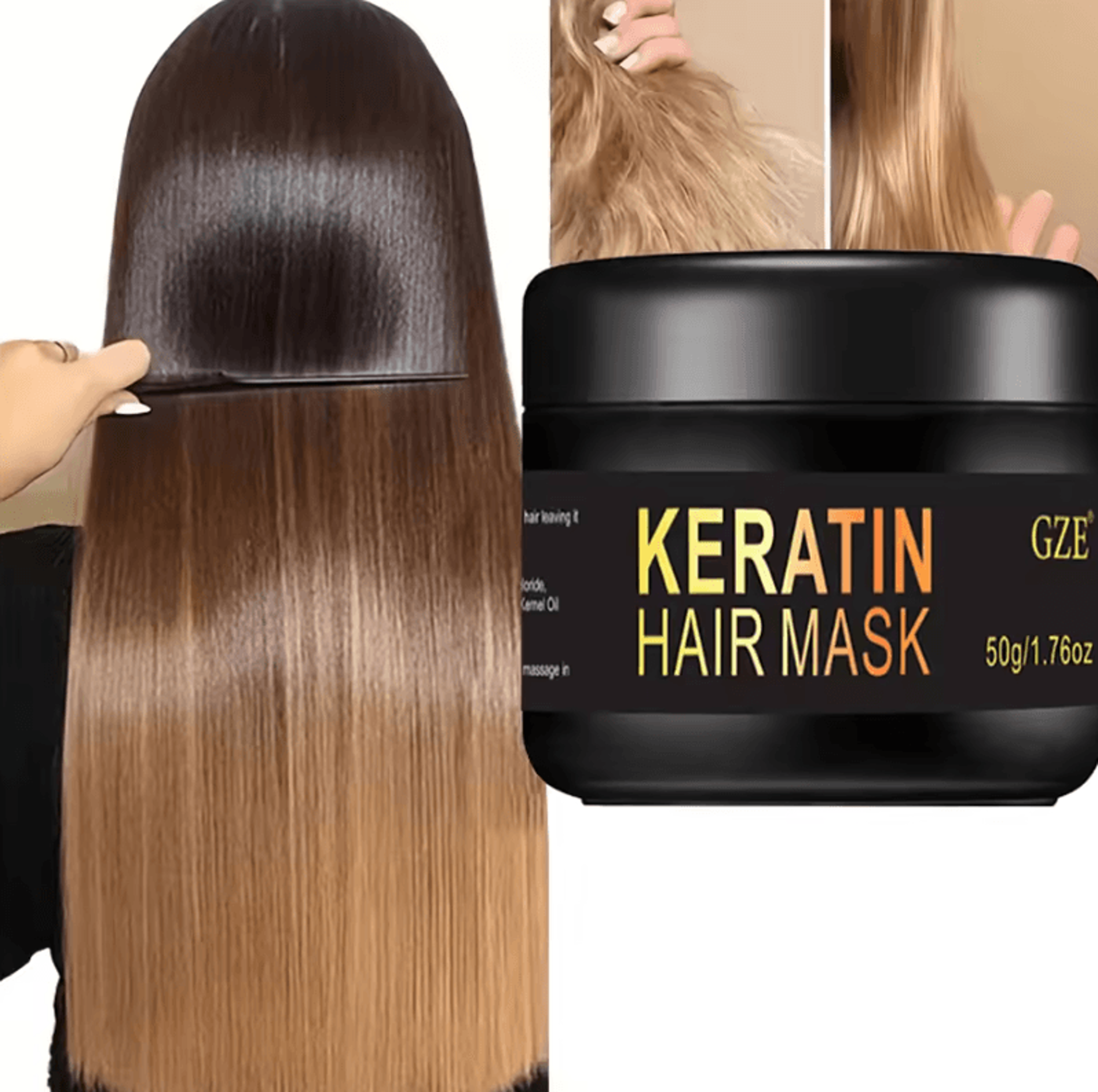 gze vitamins keratin hair mask deep conditioner with biotin and castor oil for dry damaged hair