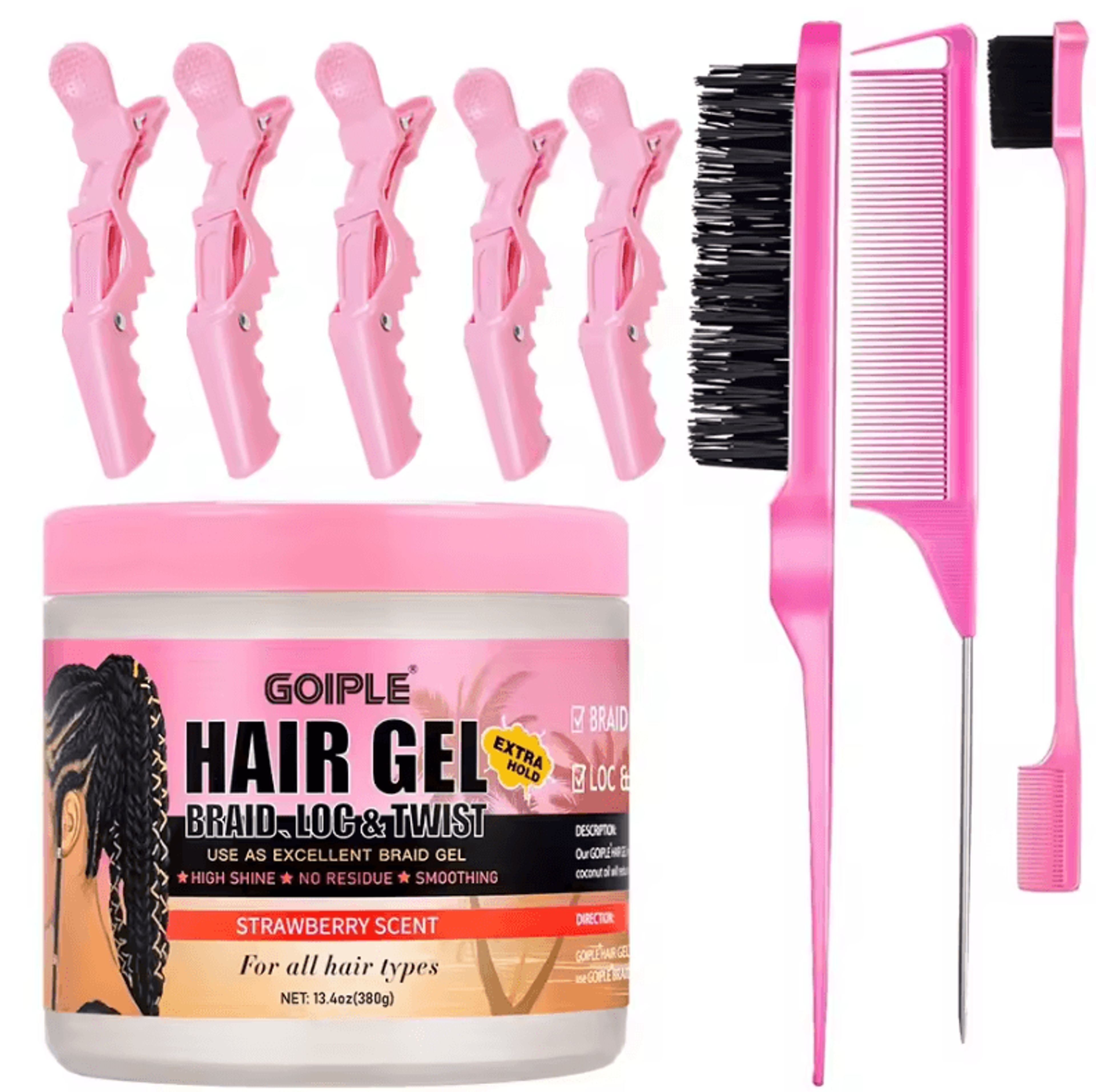 braidsculpt strong hold hair gel for cornrows, twists, locs and frizz control