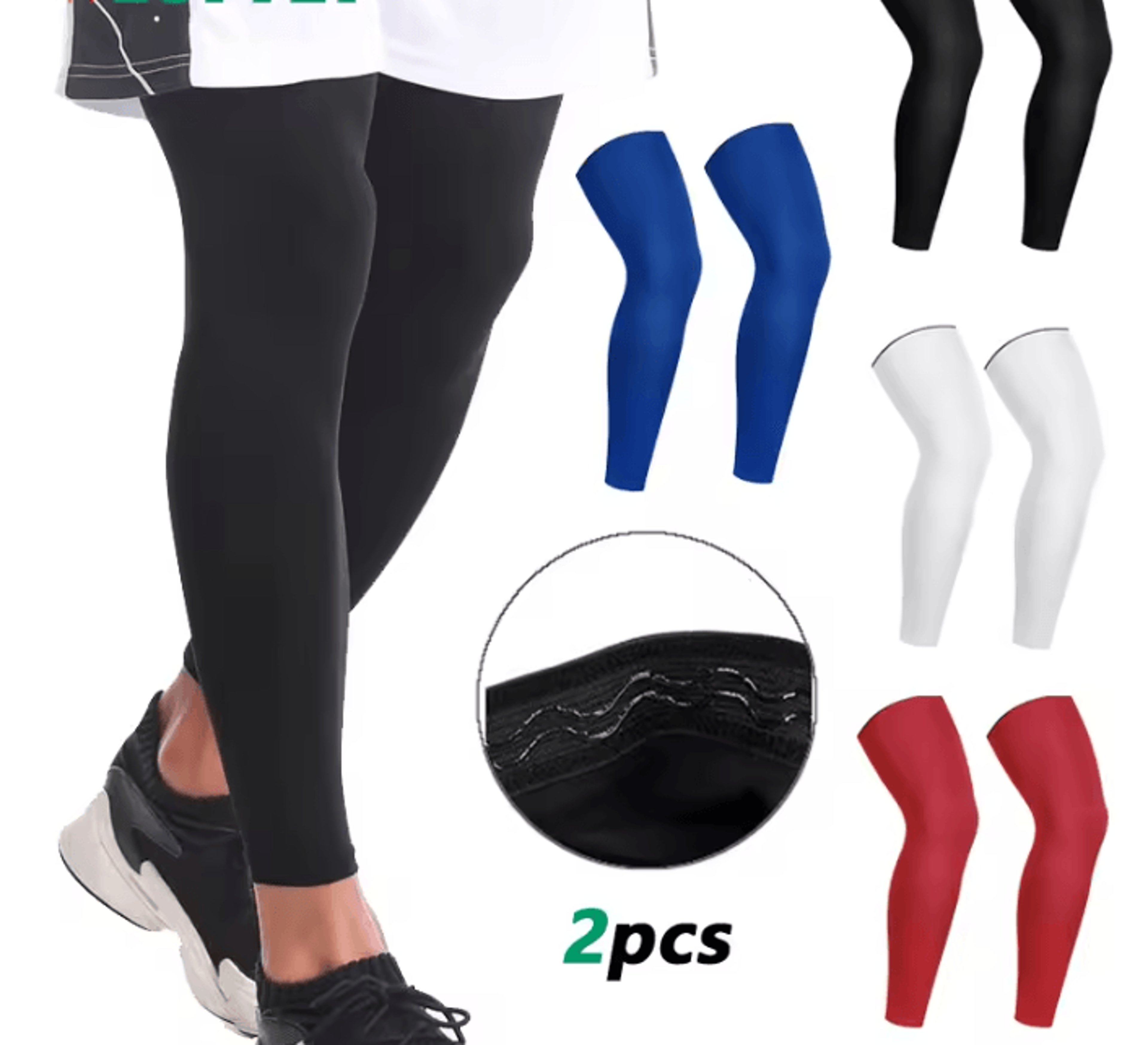 flexguard knee and calf compression leg sleeves for running and basketball