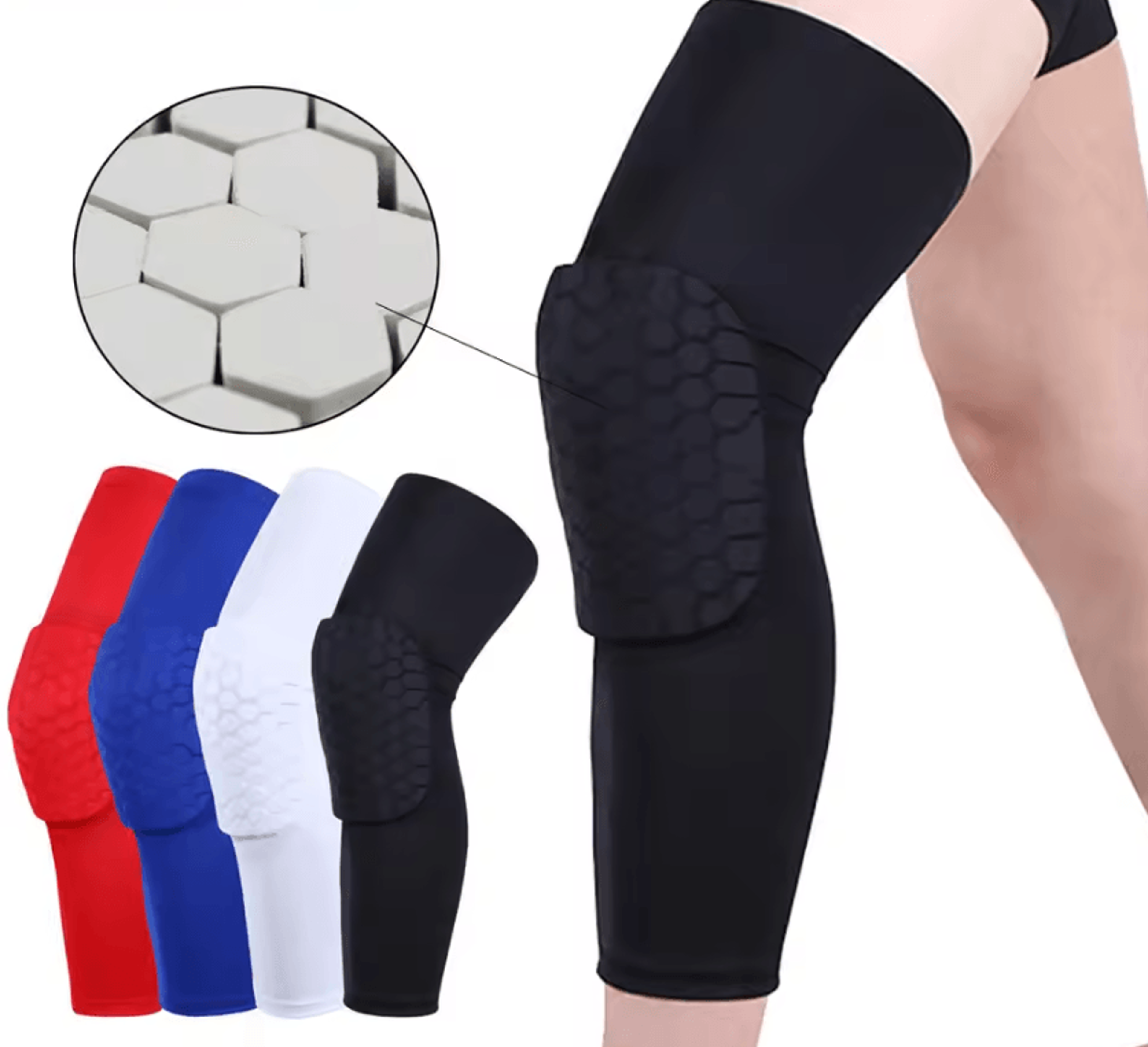 shieldflex honeycomb padded knee compression sleeve for basketball and sports