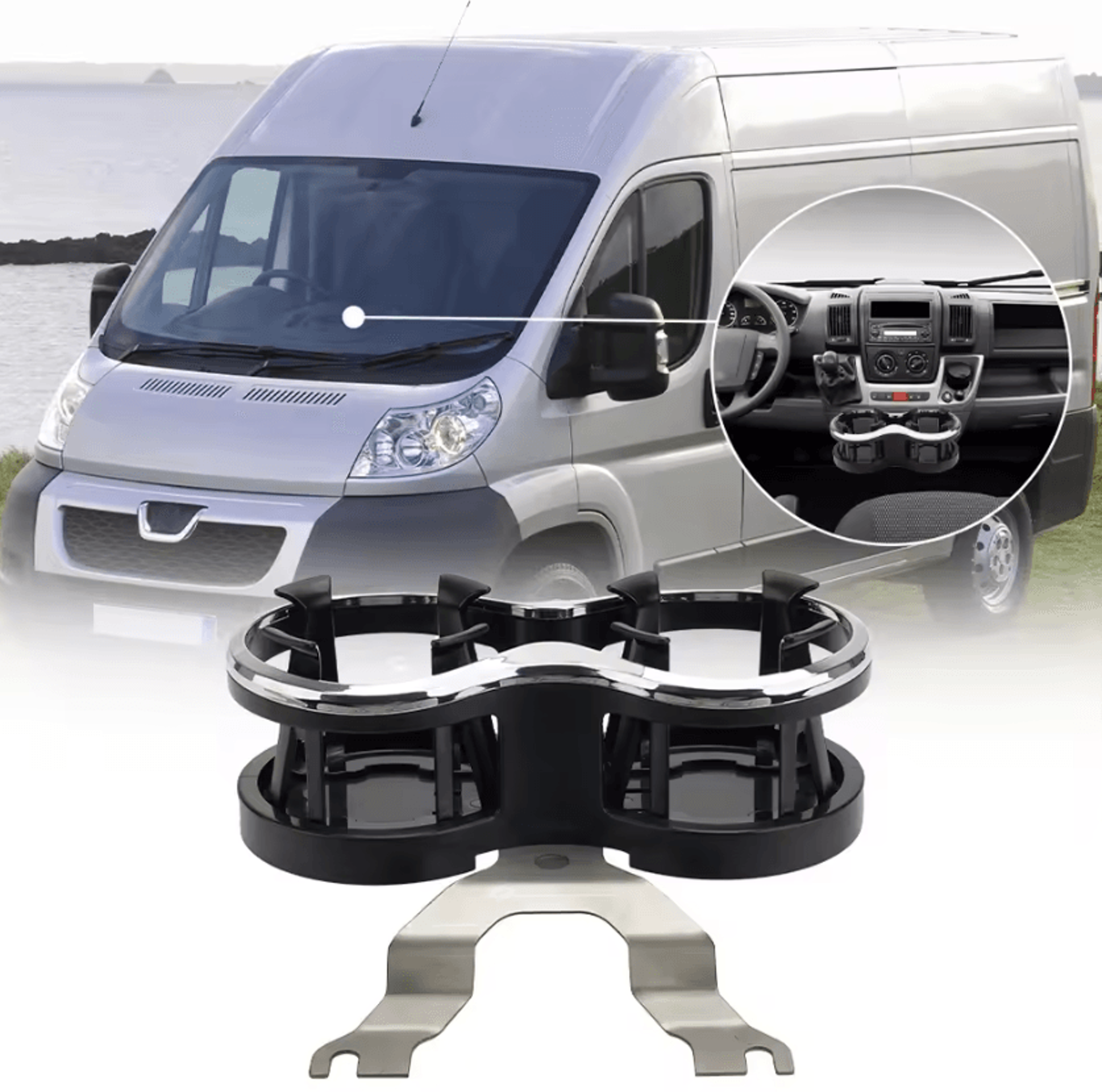 duodrive double cup holder for peugeot boxer citroen relay fiat ducato 2007-2024