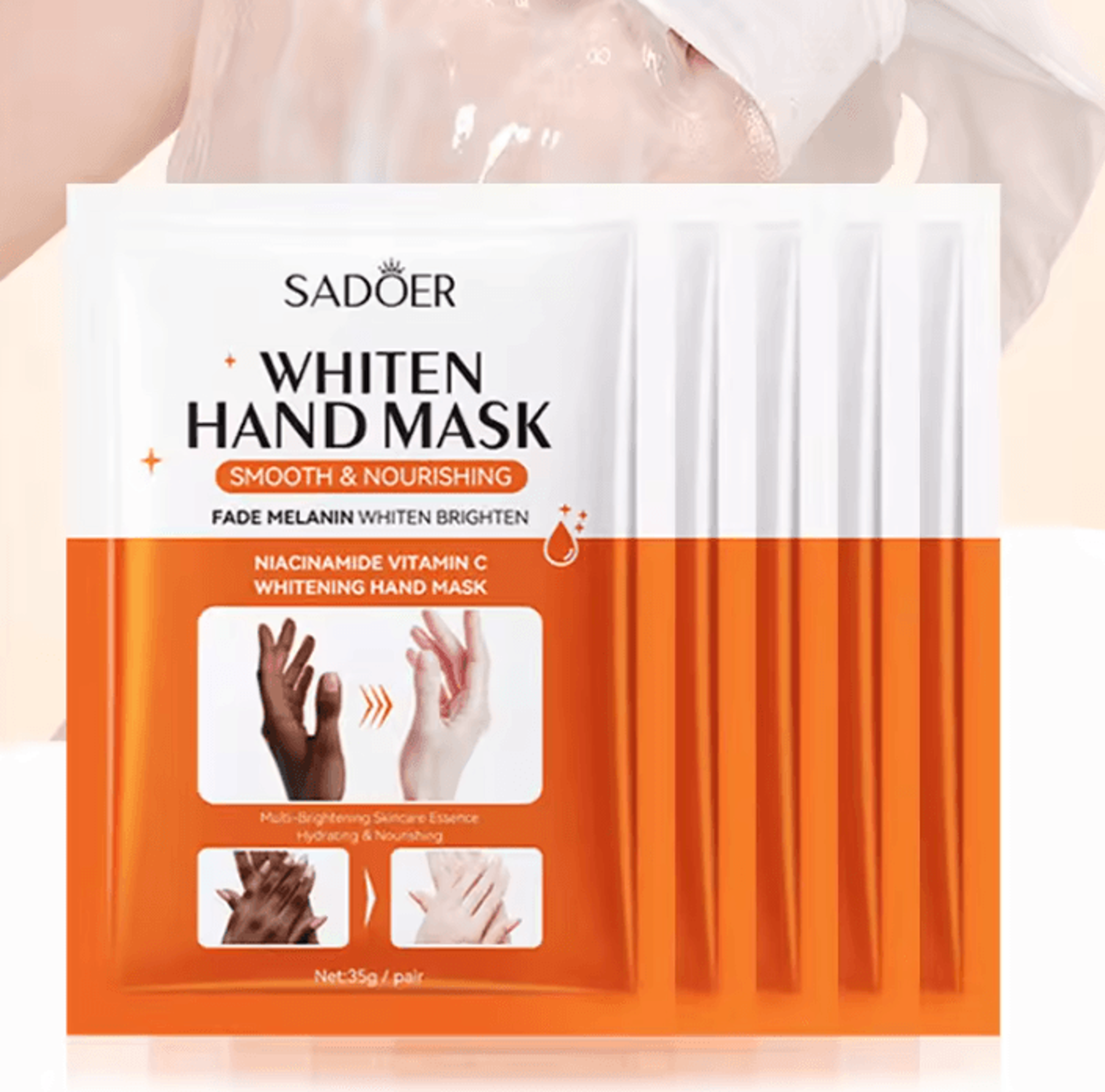 sadoer niacinamide moisturizing hand mask gloves for soft and radiant skin