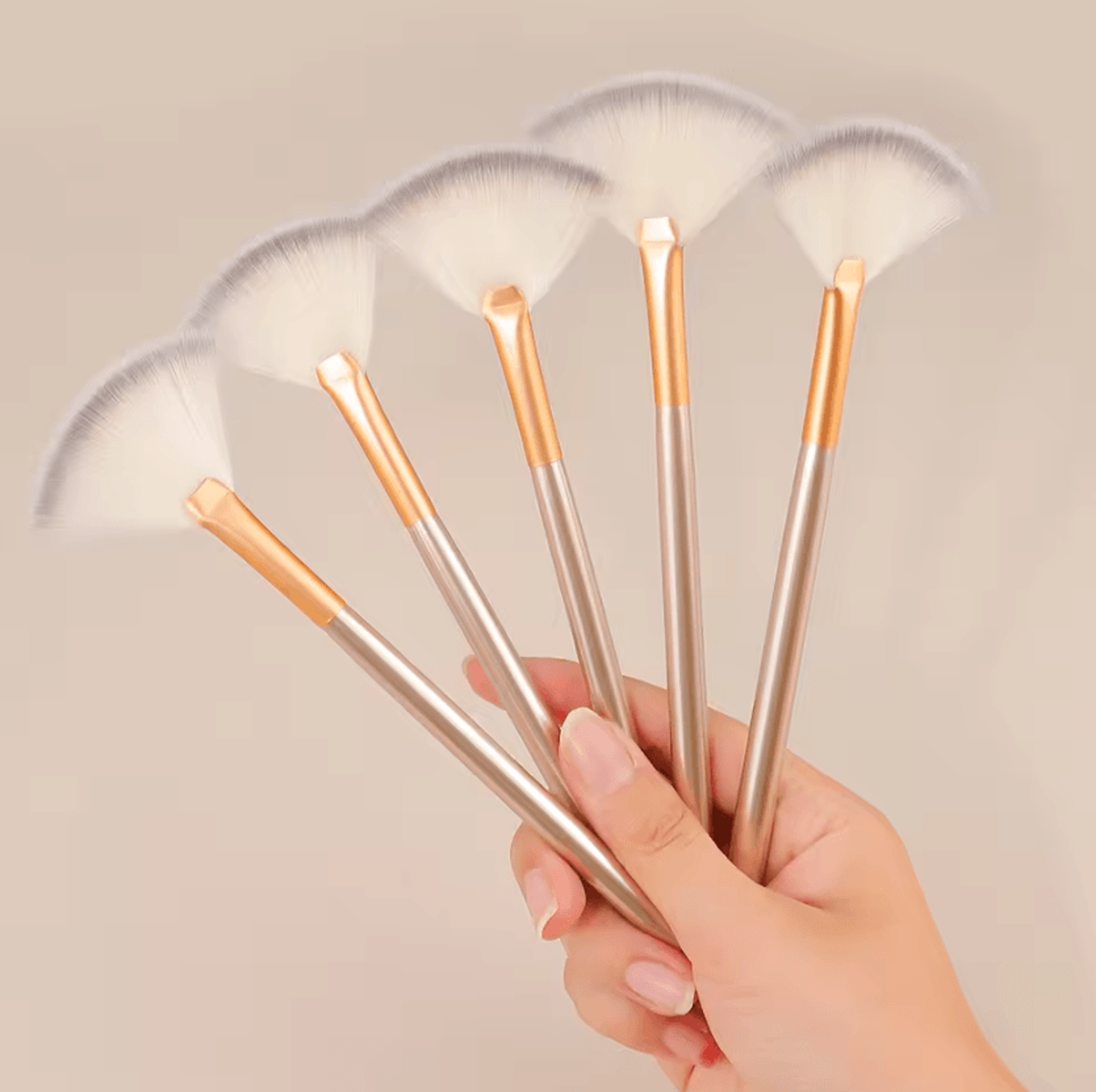 soft touch portable fan makeup brush for facial masks and beauty care