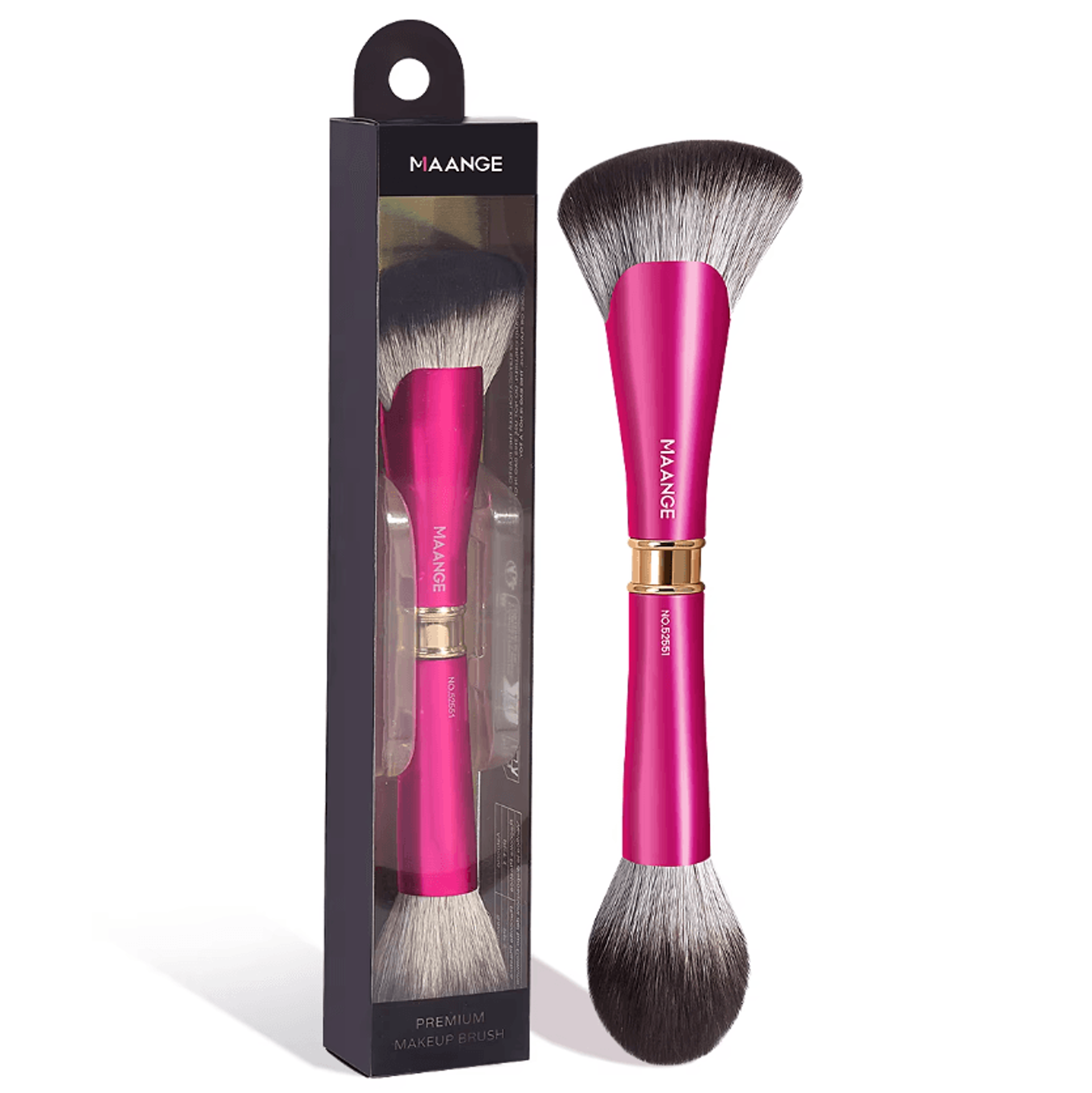 maange duoglow double-headed fan makeup brush for smooth blending and flawless application