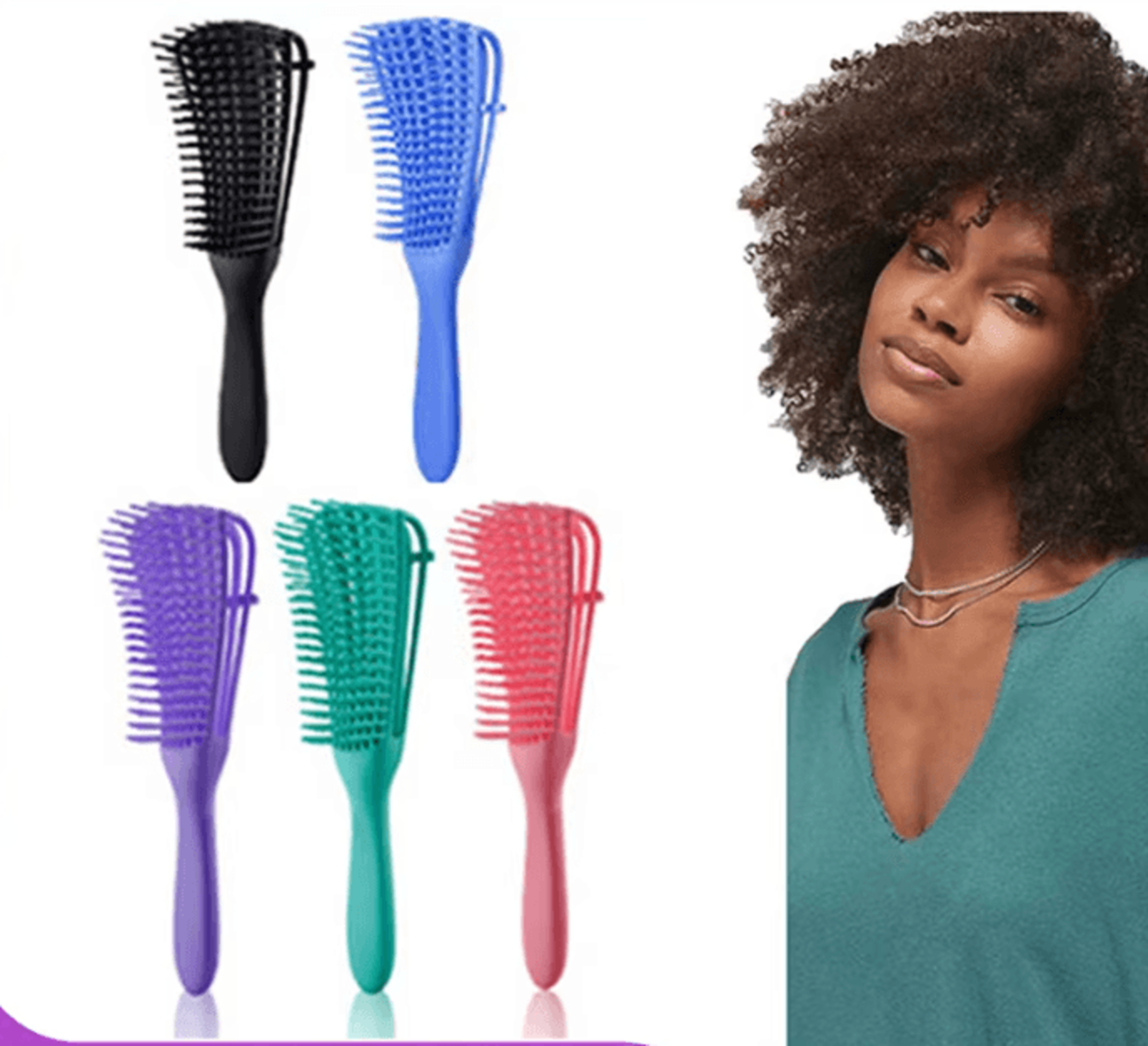 curlease flexible octopus detangling hair brush for curly and thick hair