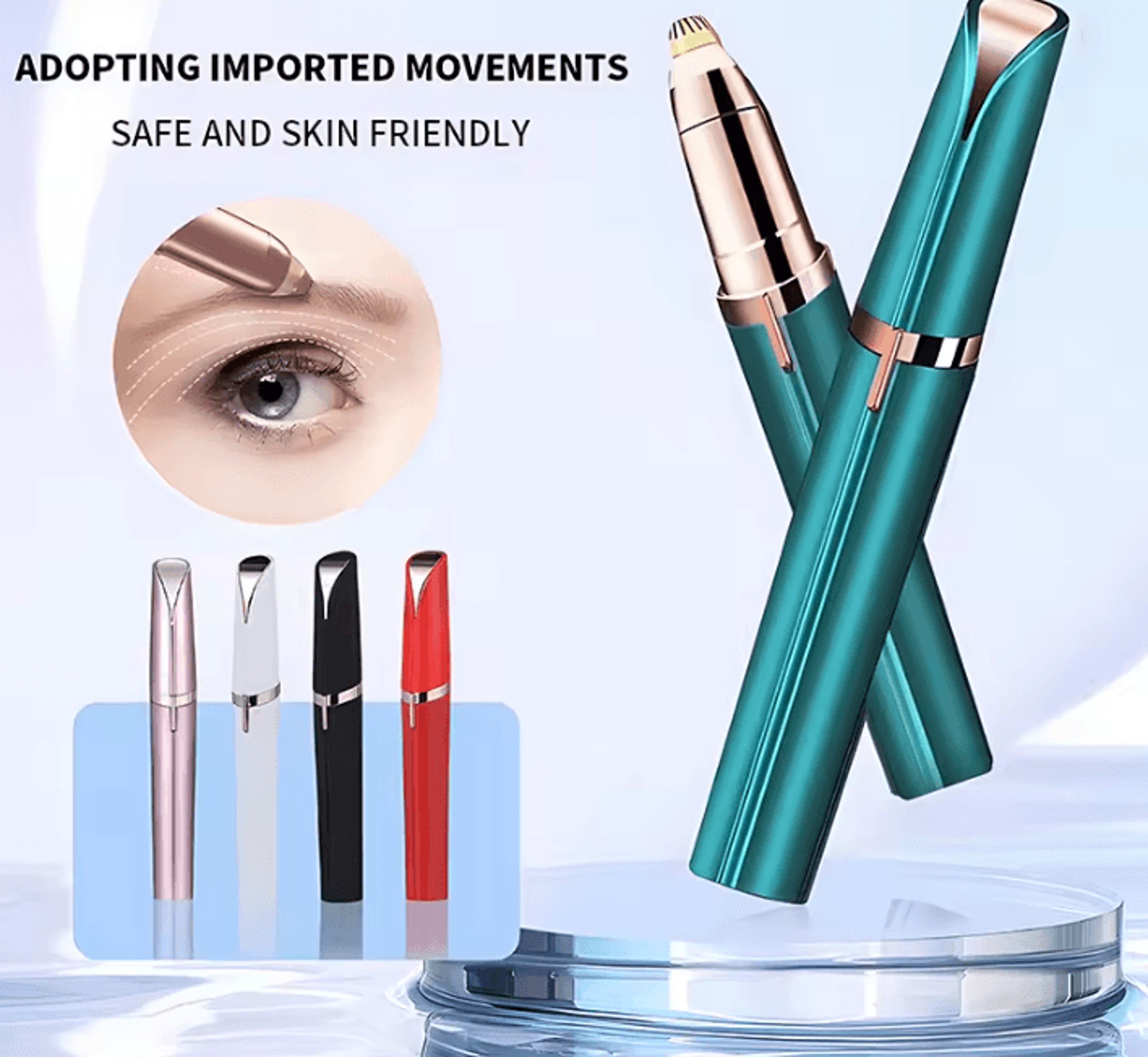 browease usb rechargeable electric eyebrow trimmer for gentle facial hair removal