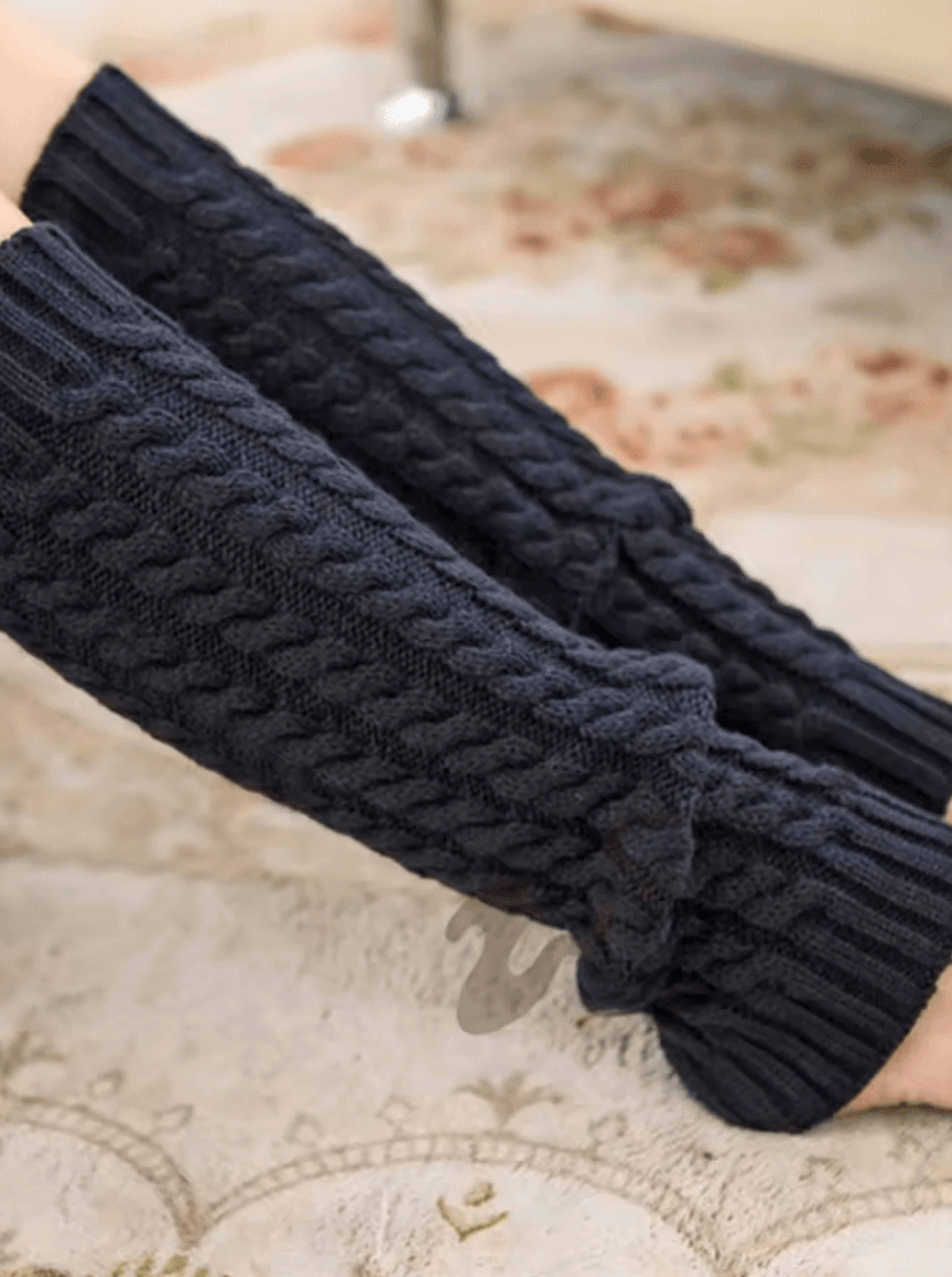seoulcozy korean style slouchy knitted leg warmers for autumn and winter