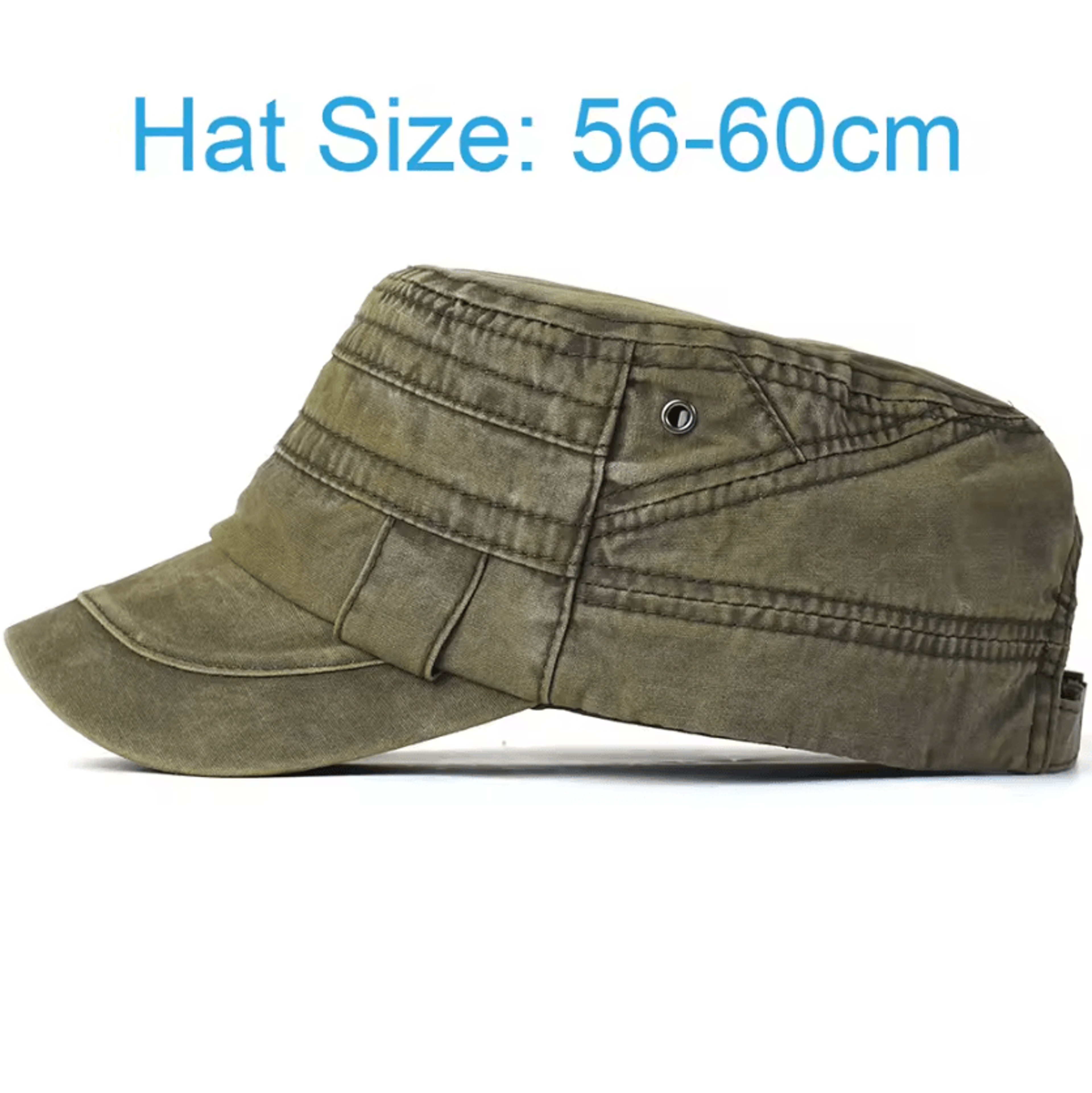 vintagetrail washed cotton military flat top cap for men and women