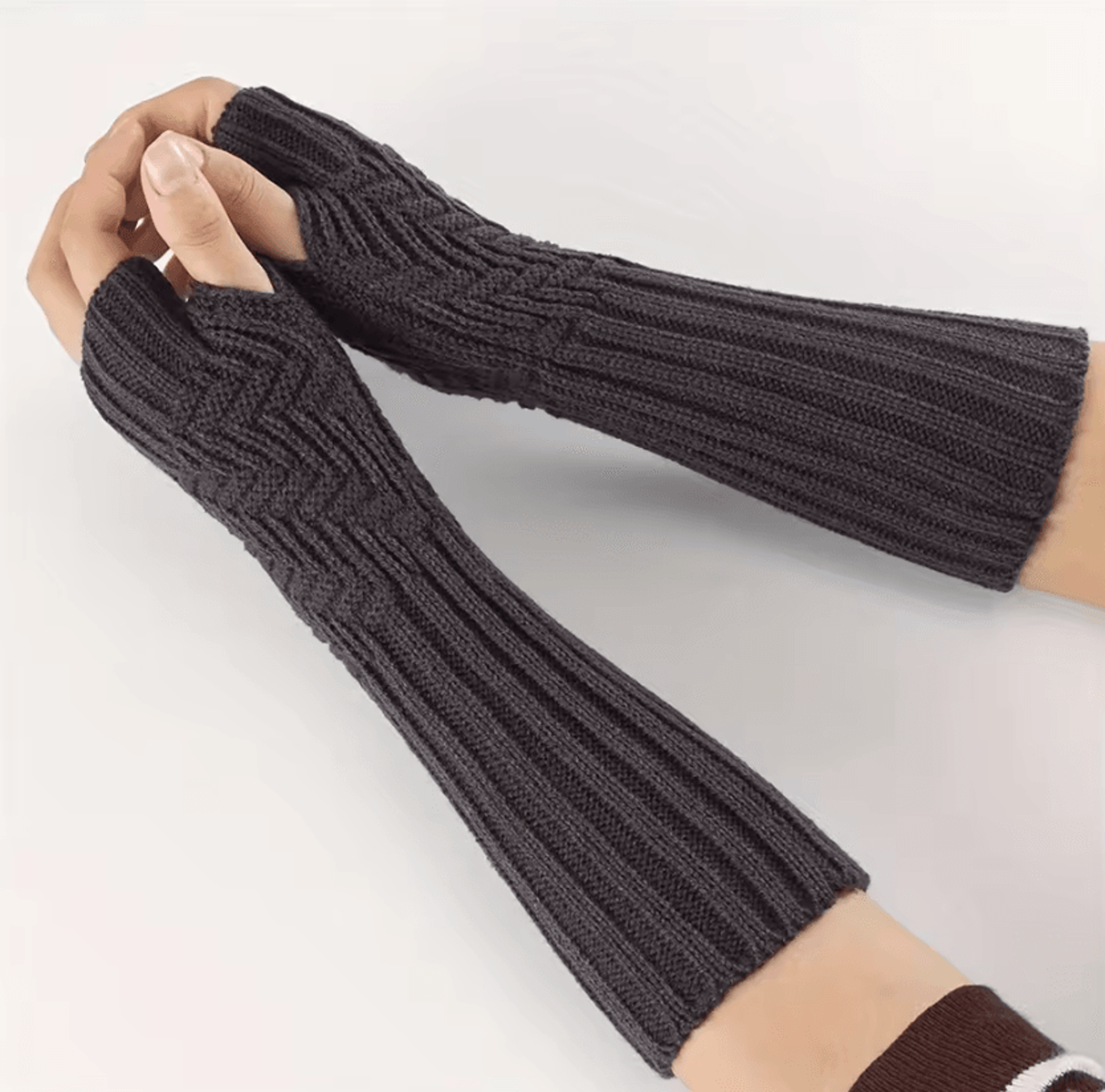 cozyloop long crochet fingerless gloves for stylish arm warmth