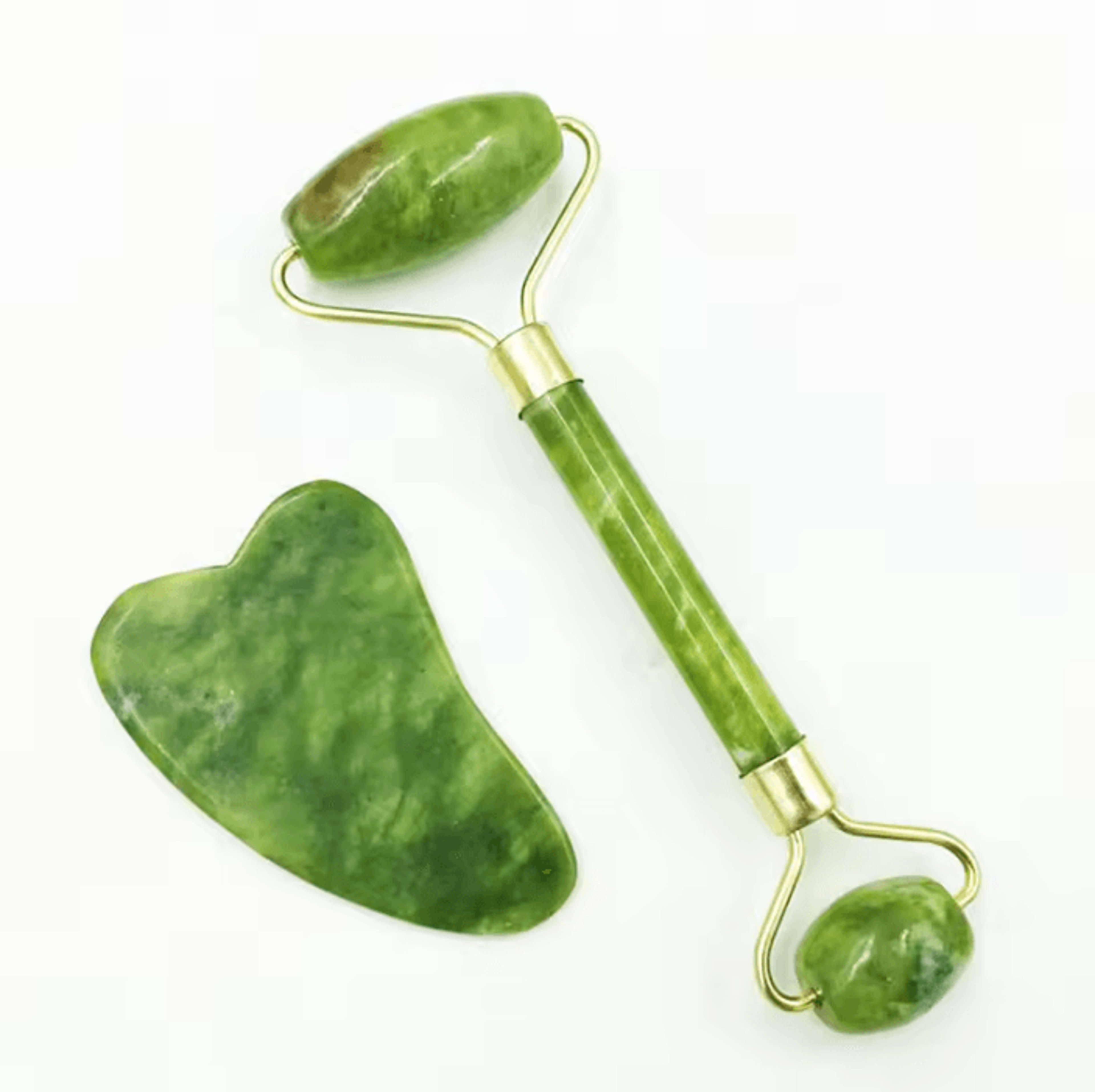 jadeglow natural jade facial roller and gua sha massage tool for relaxing skincare