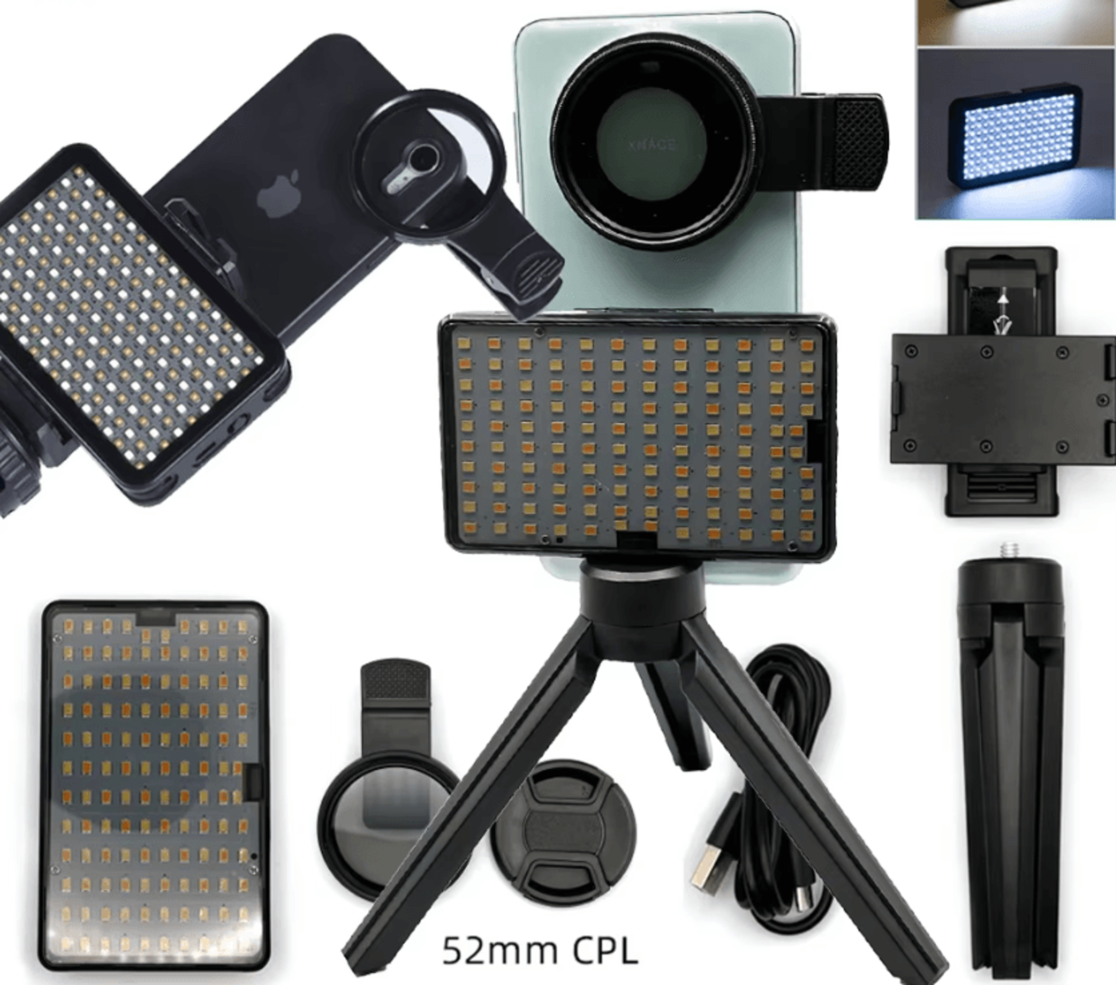 inkfocus pro 120 led tattoo photography fill light with 52mm cpl lens filter