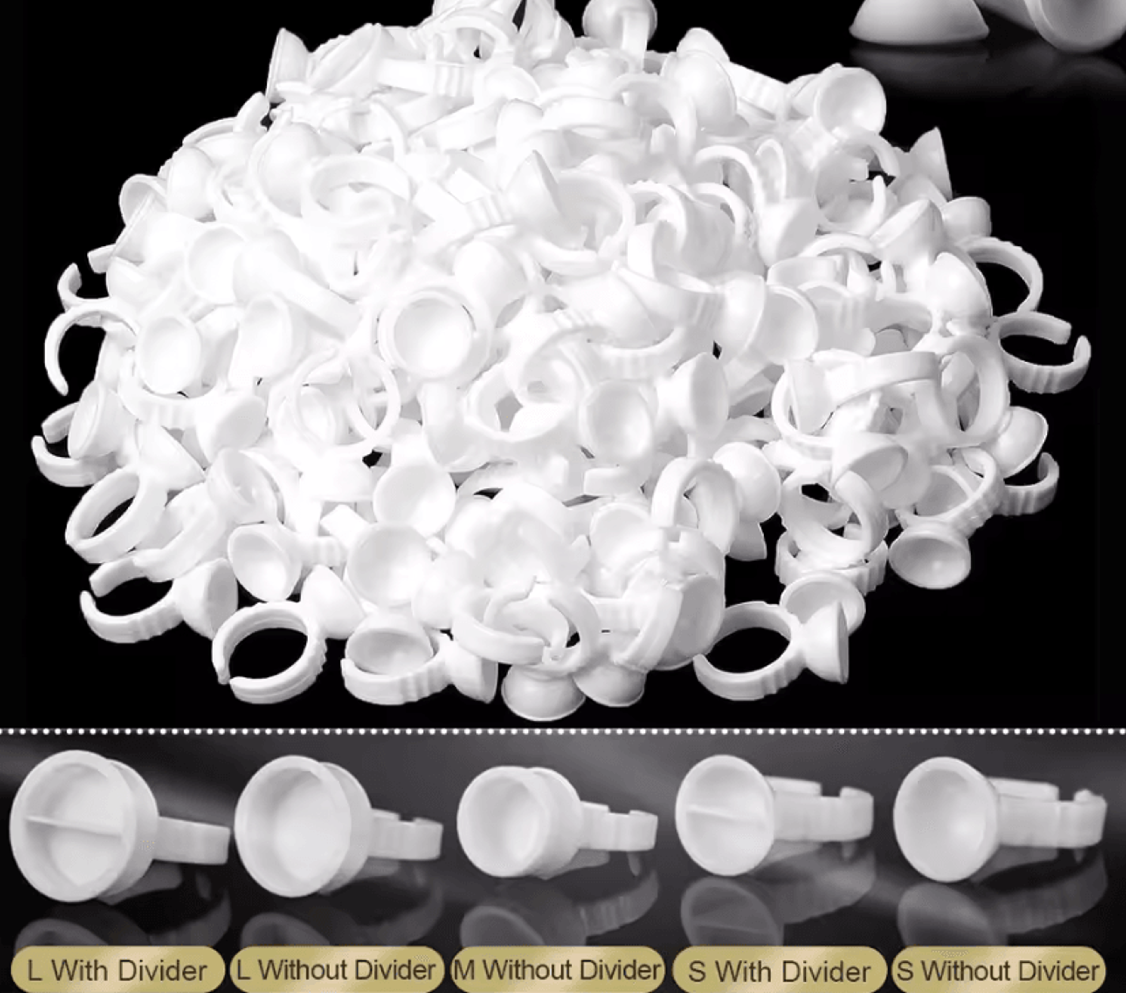 beautyring pro disposable microblading pigment and eyelash glue holder rings