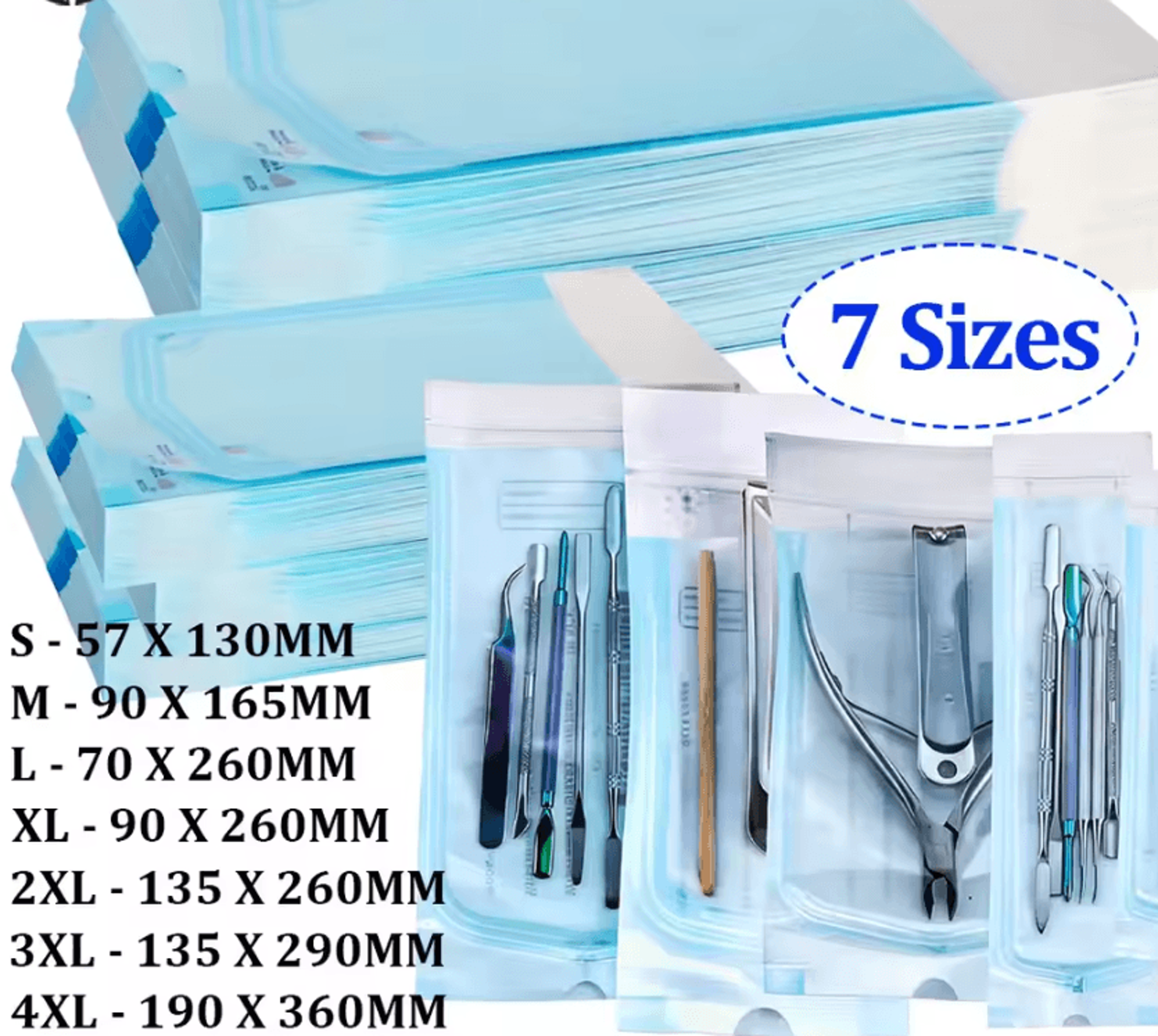 steriseal pro self-sealing sterilization pouches for tattoo, piercing, nail, and dental tools