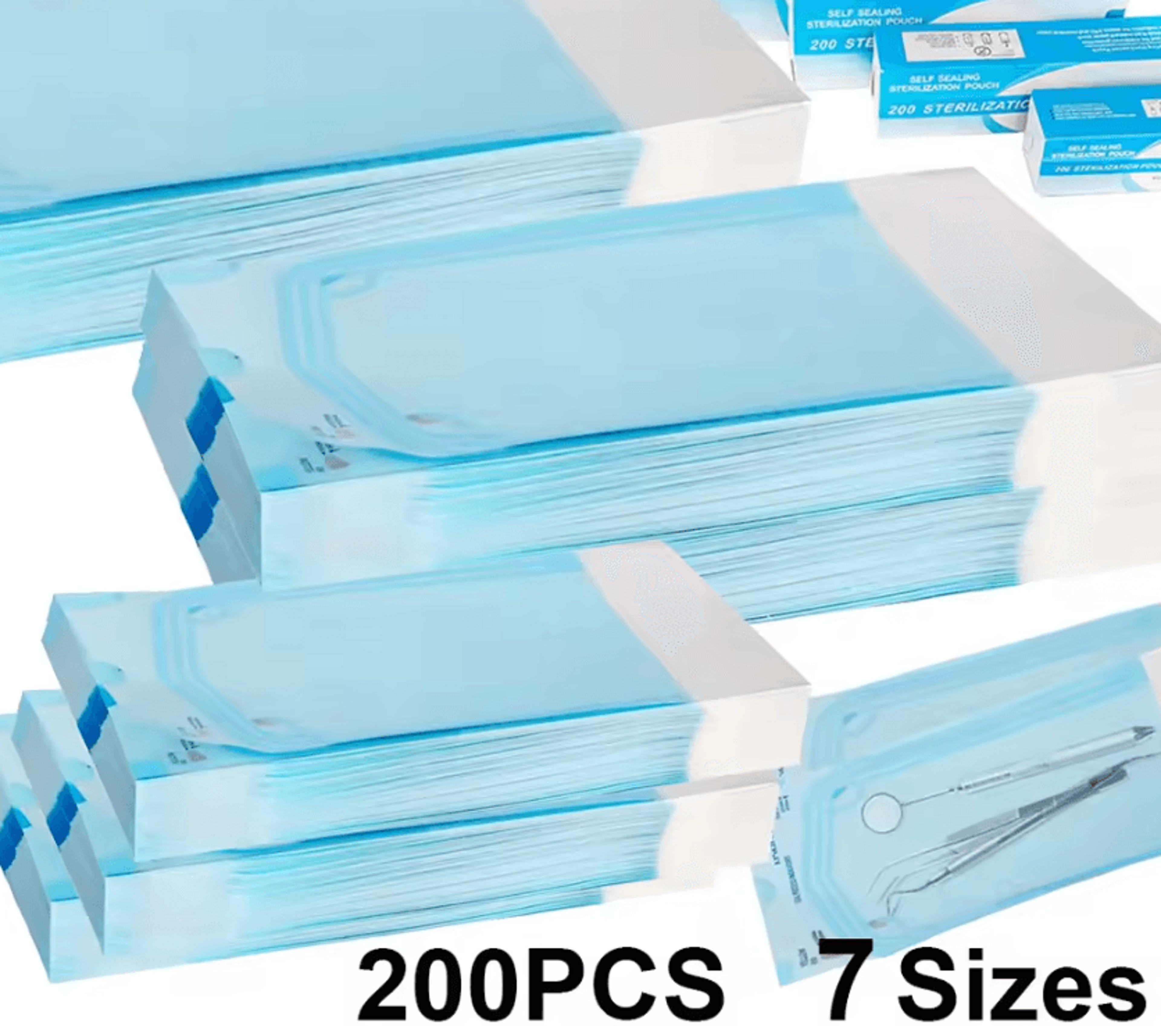 steripack plus 200-piece self-sealing autoclave sterilization pouches for professional tools