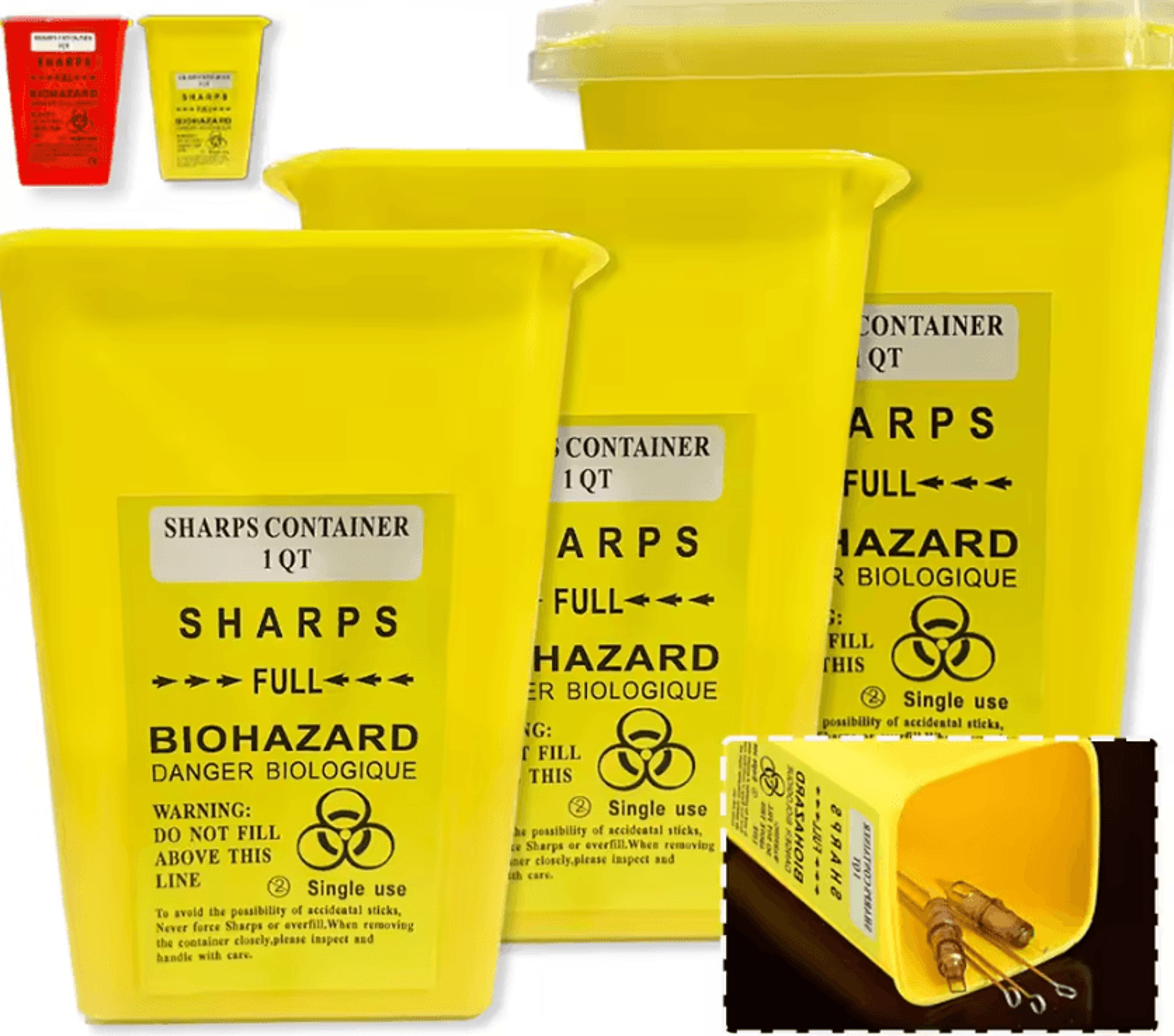 inksafe pro tattoo sharps disposal container for needles and cartridges