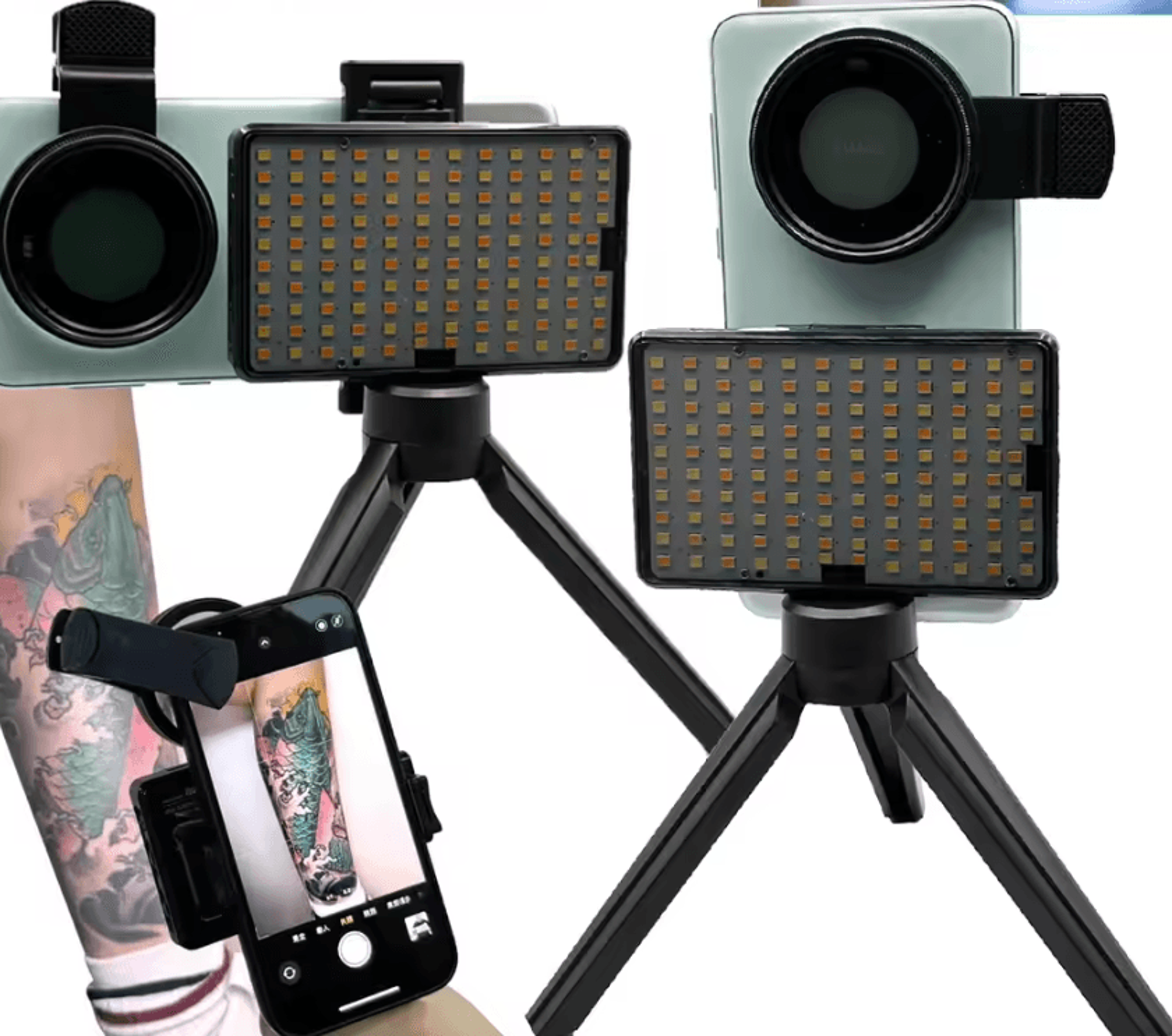 inkglow studio 120 led polarized tattoo photography fill light with cpl filter