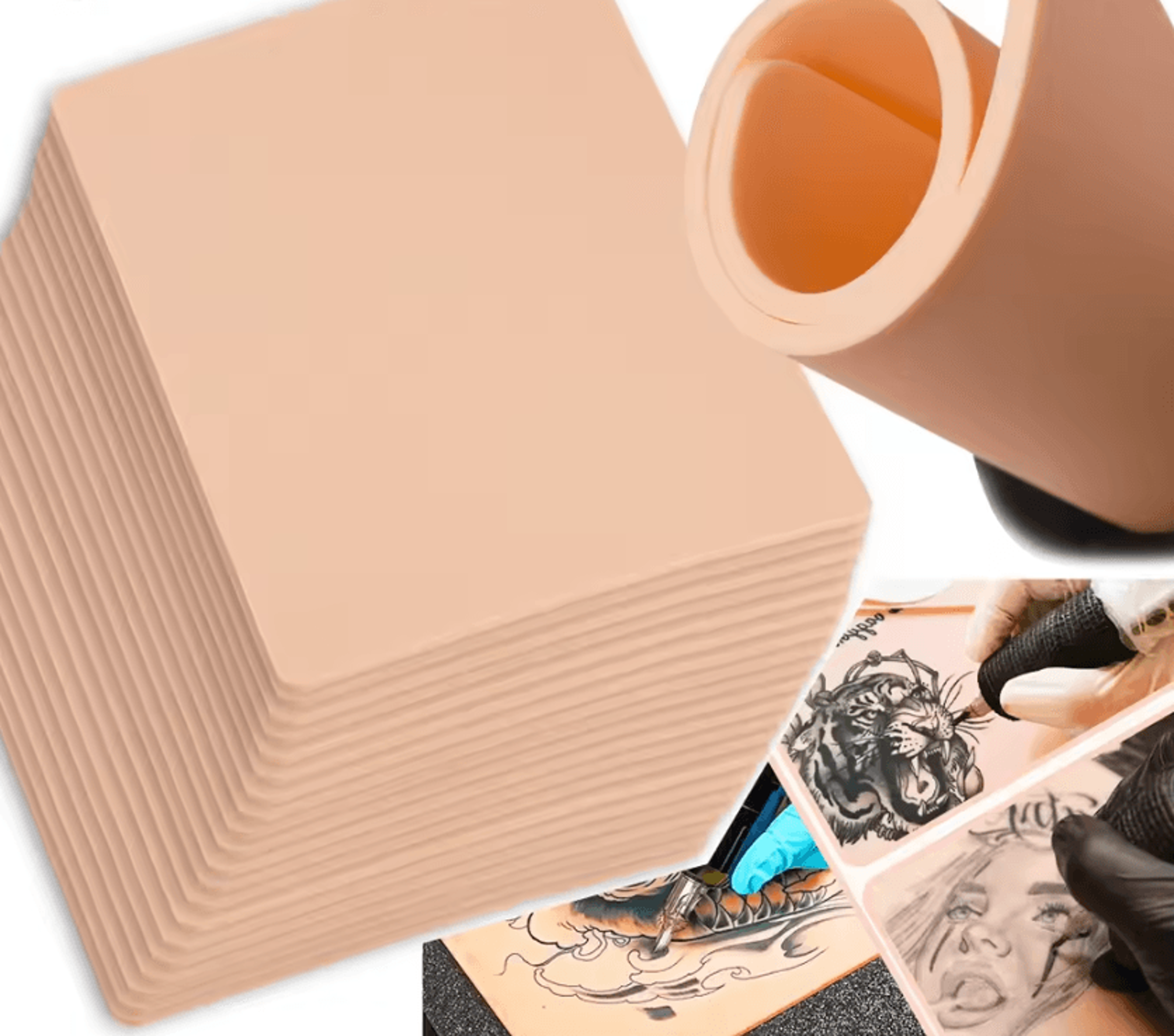 inkform studio double-sided silicone tattoo practice skin for microblading and pmu training