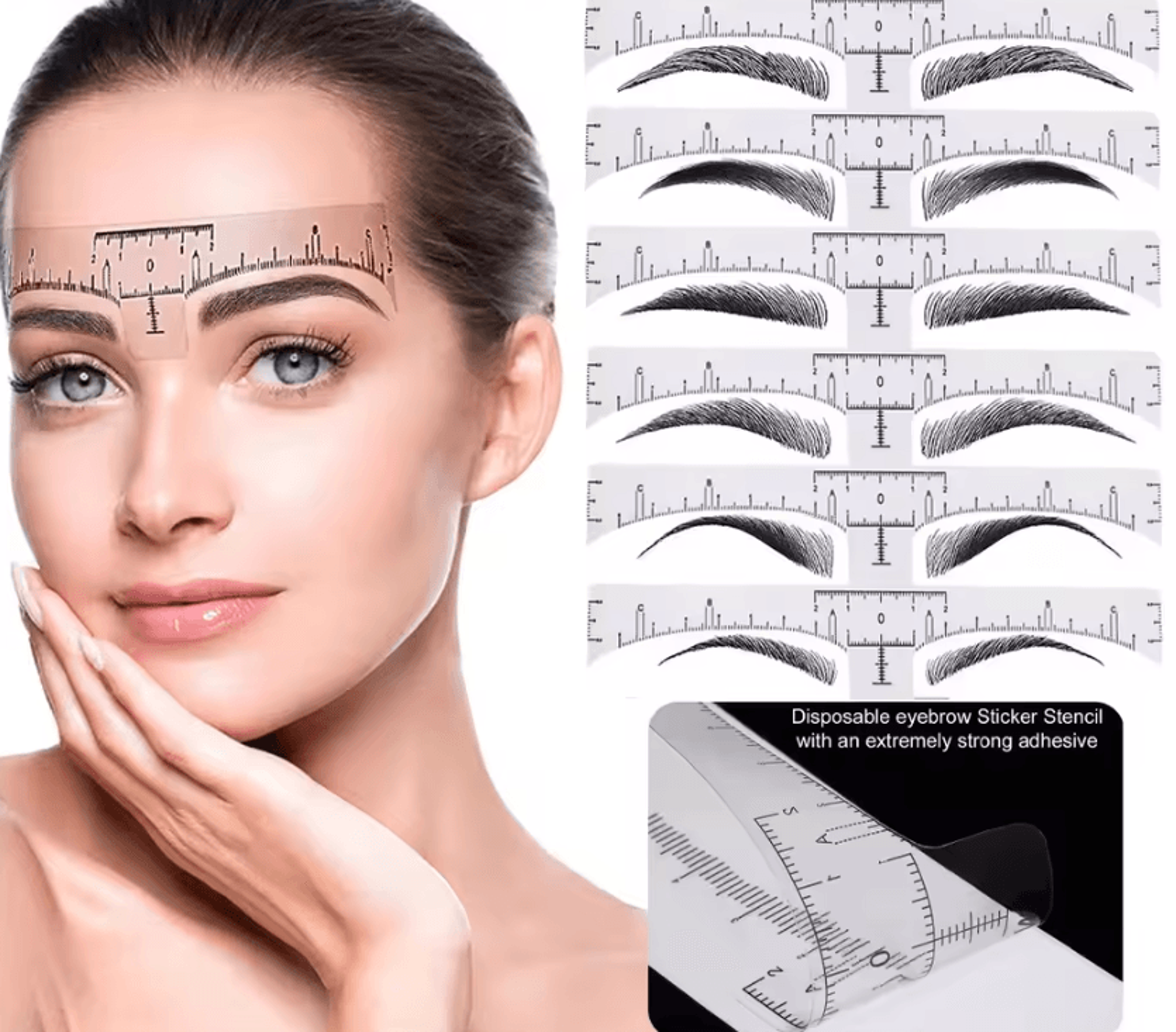 browalign pro disposable adhesive eyebrow ruler stickers for microblading and pmu mapping