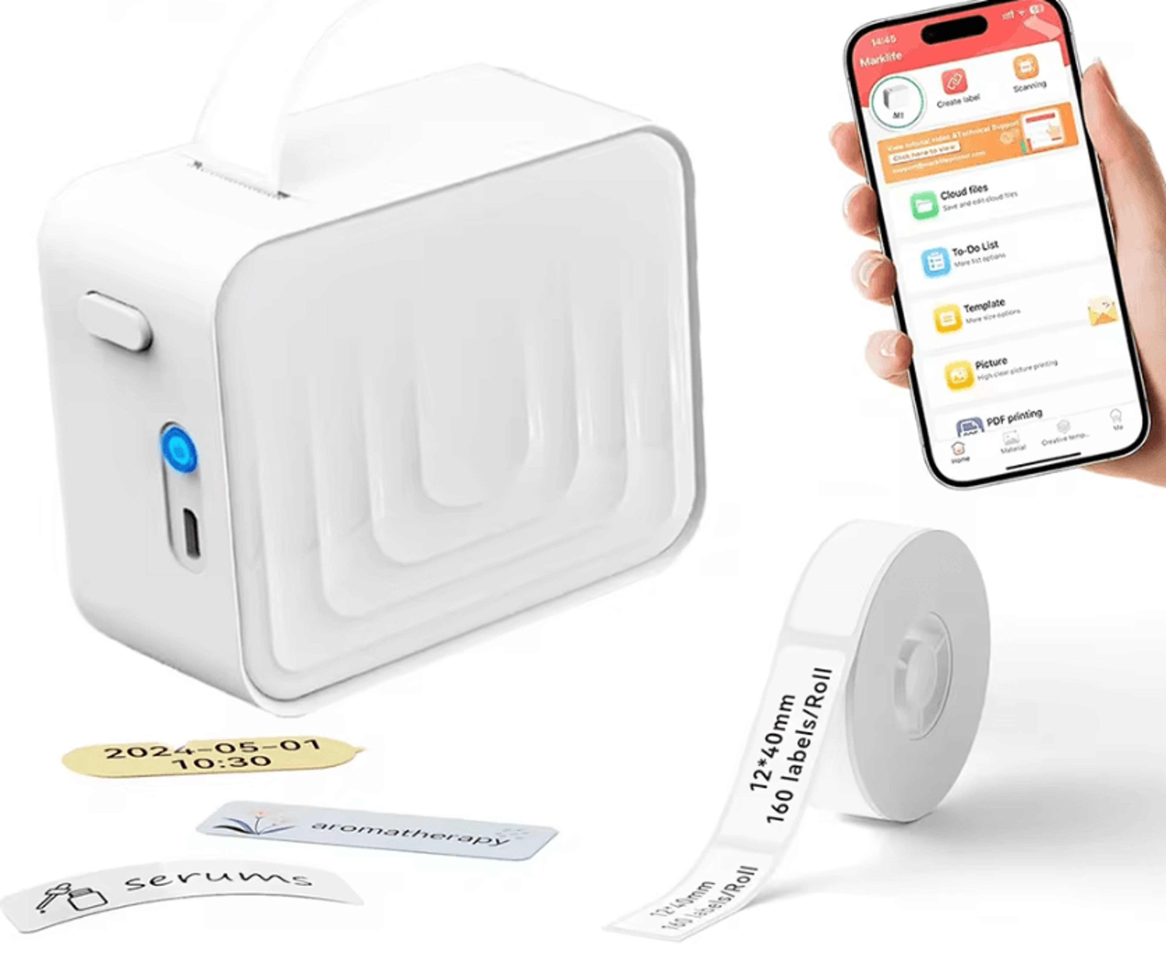 marklife m1 tagmate mini bluetooth thermal label printer for kitchen office and retail