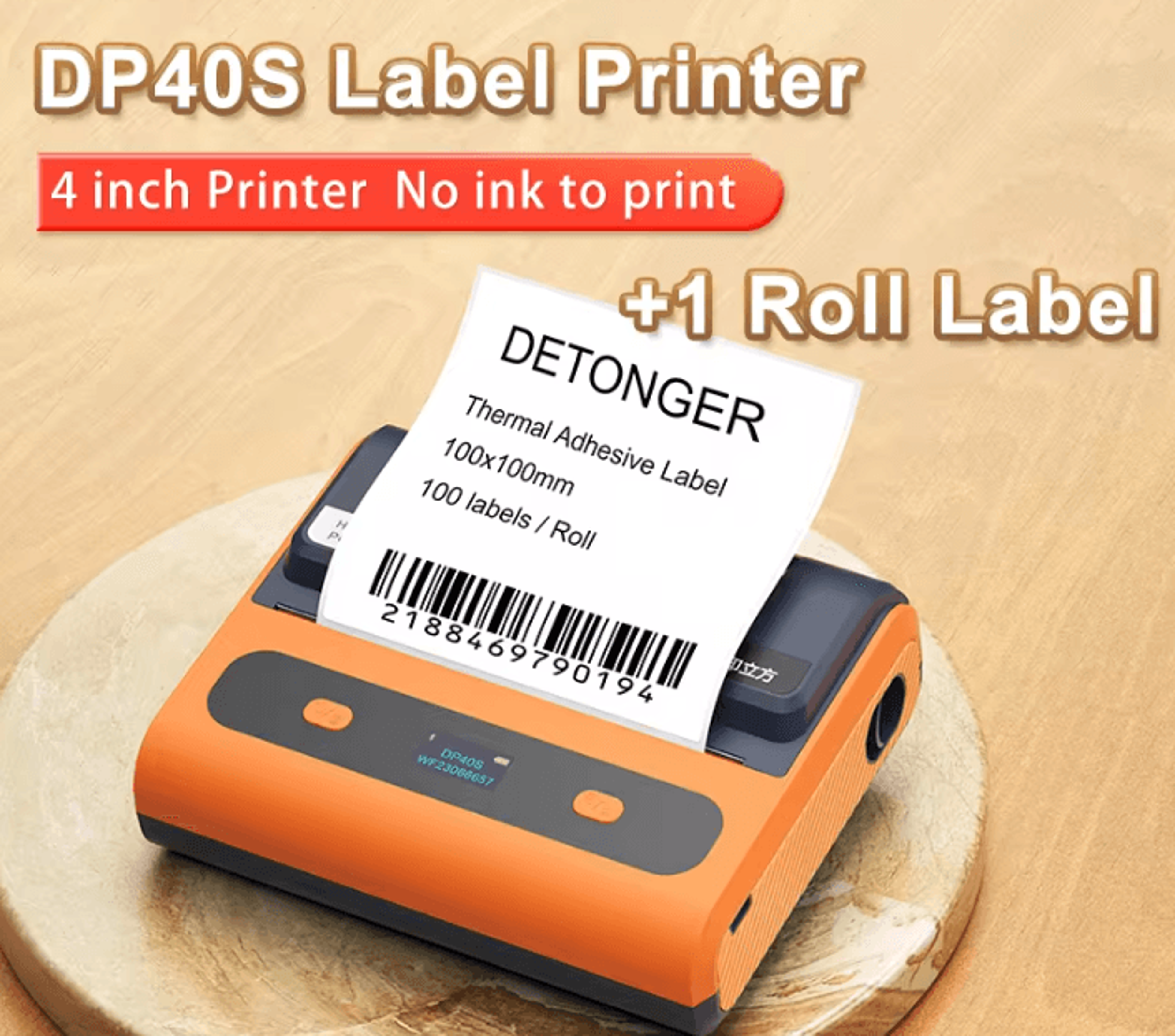 detonger dp40s labelpro 4-inch wireless thermal barcode printer for business and shipping