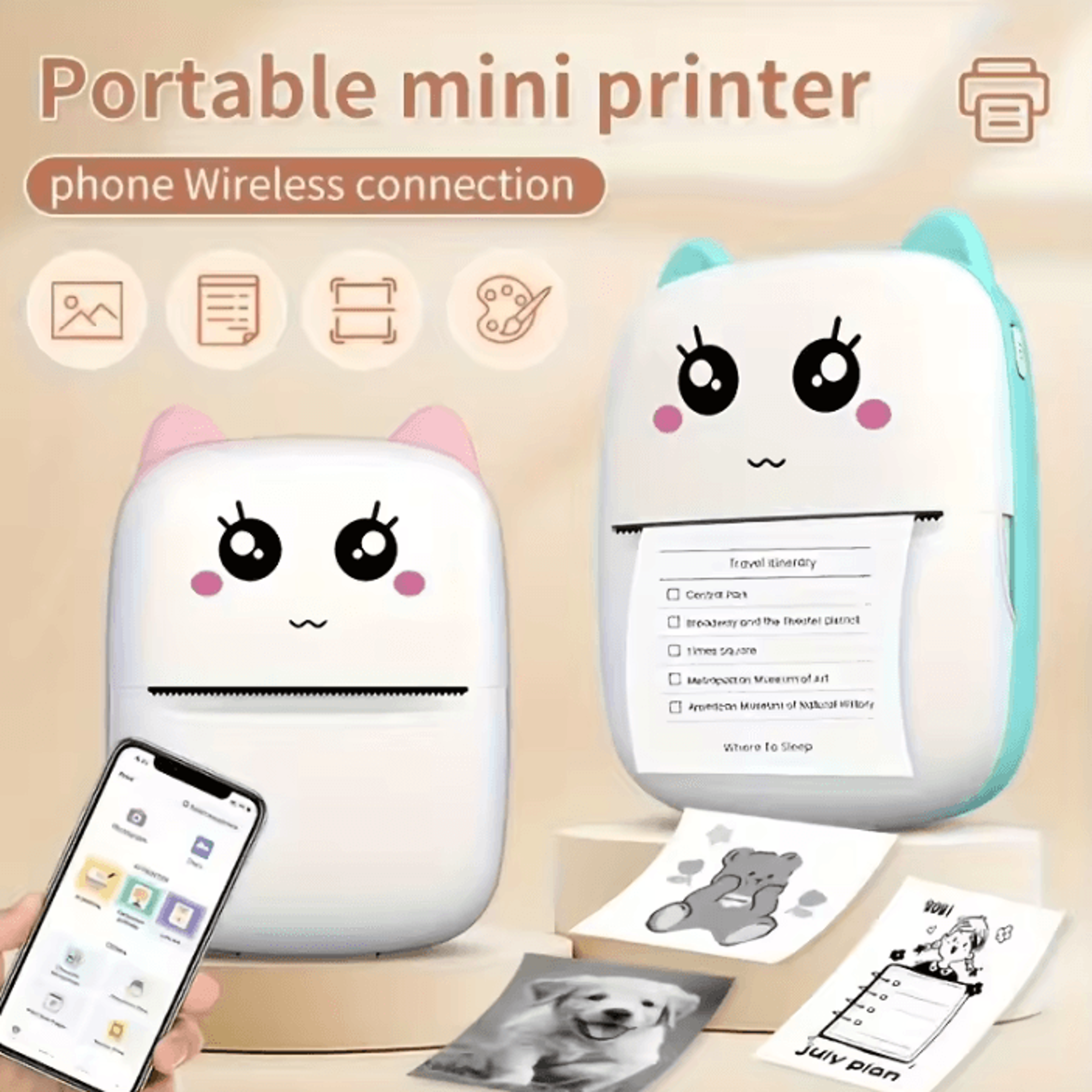 printpocket hd mini thermal printer for photos notes receipts and creative labels