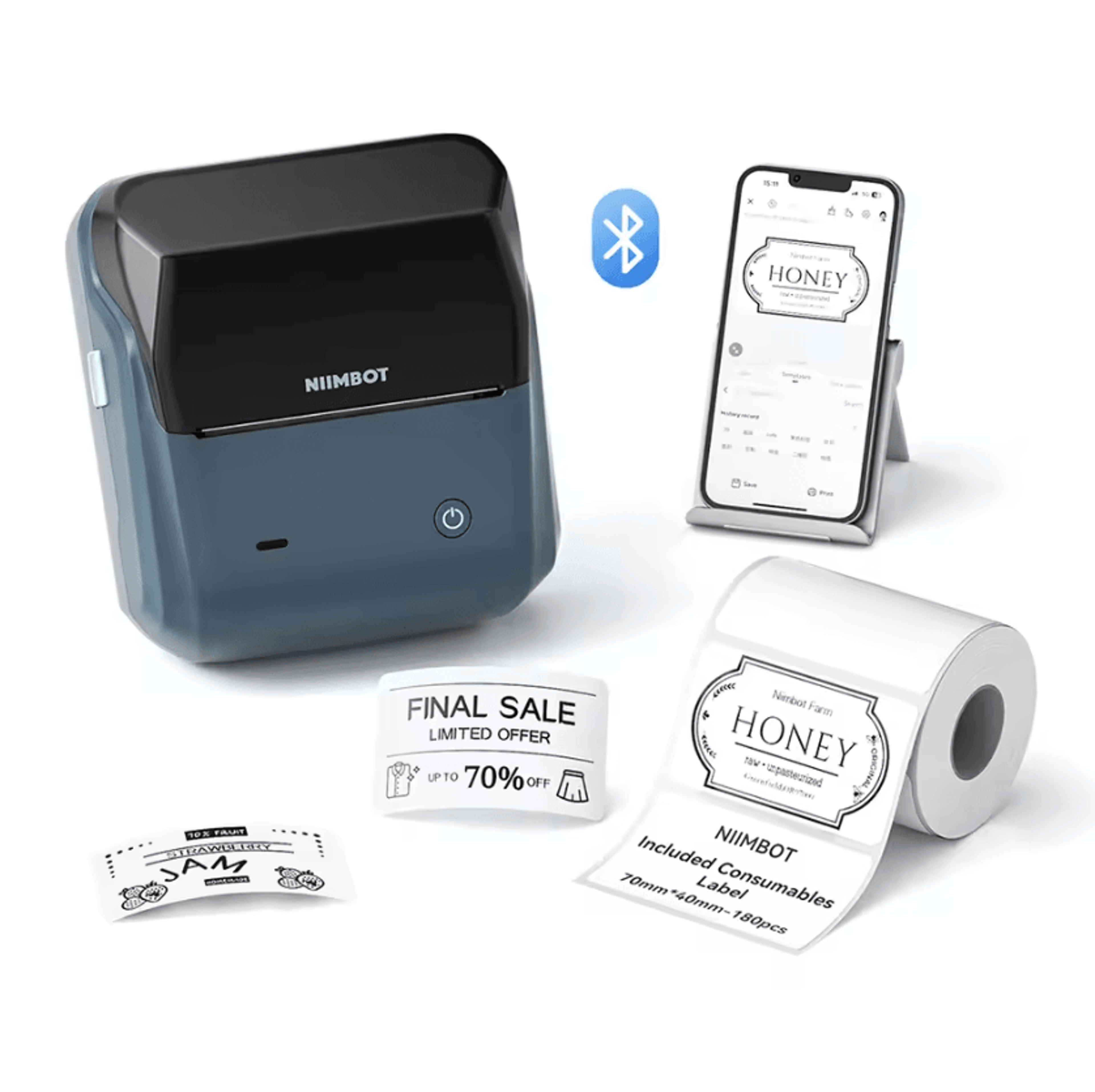 niimbot b31 retailmark portable thermal label printer for clothing jewelry and barcodes