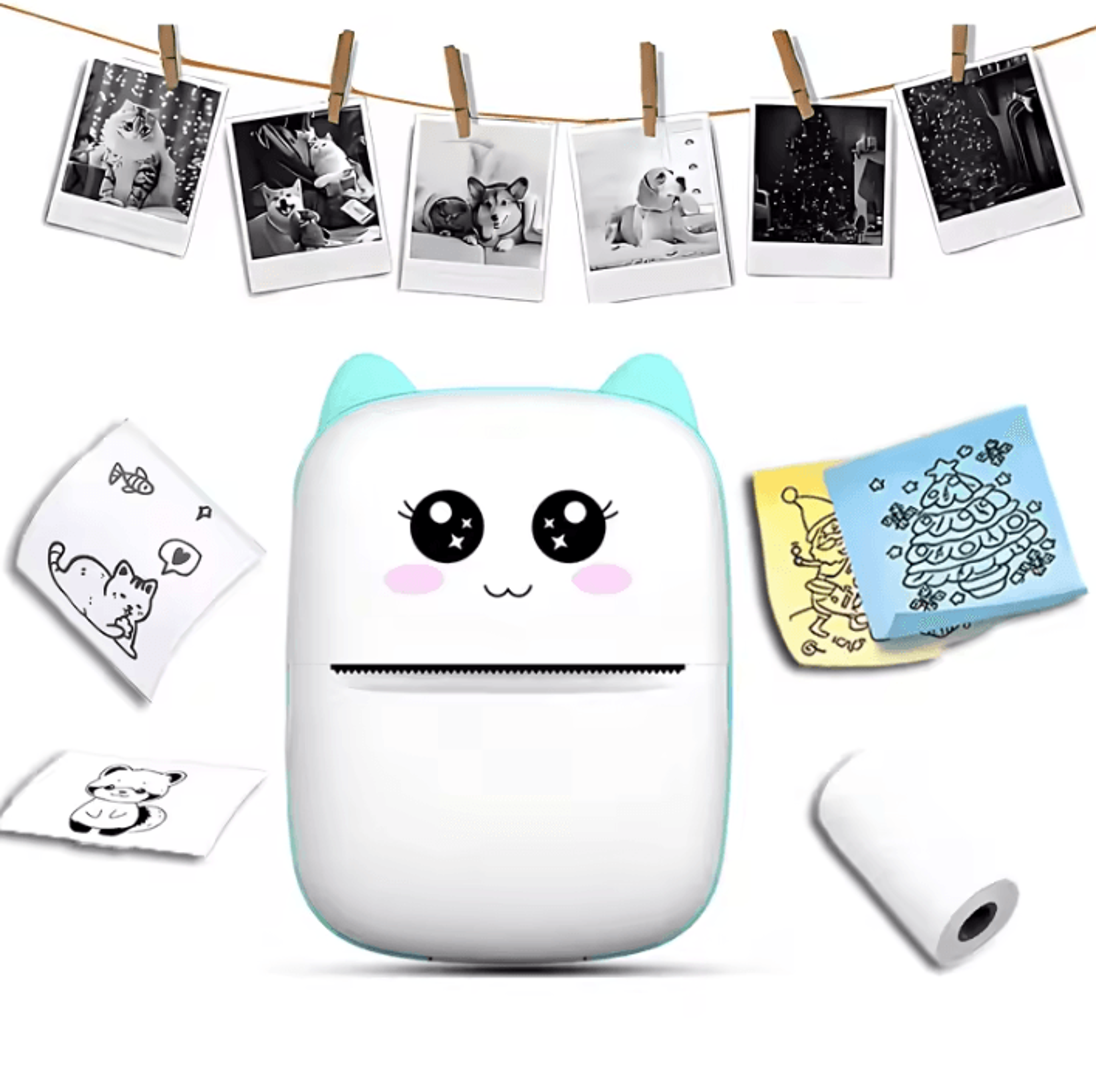 mini wireless thermal printer portable bluetooth photo and note printer for ios and android