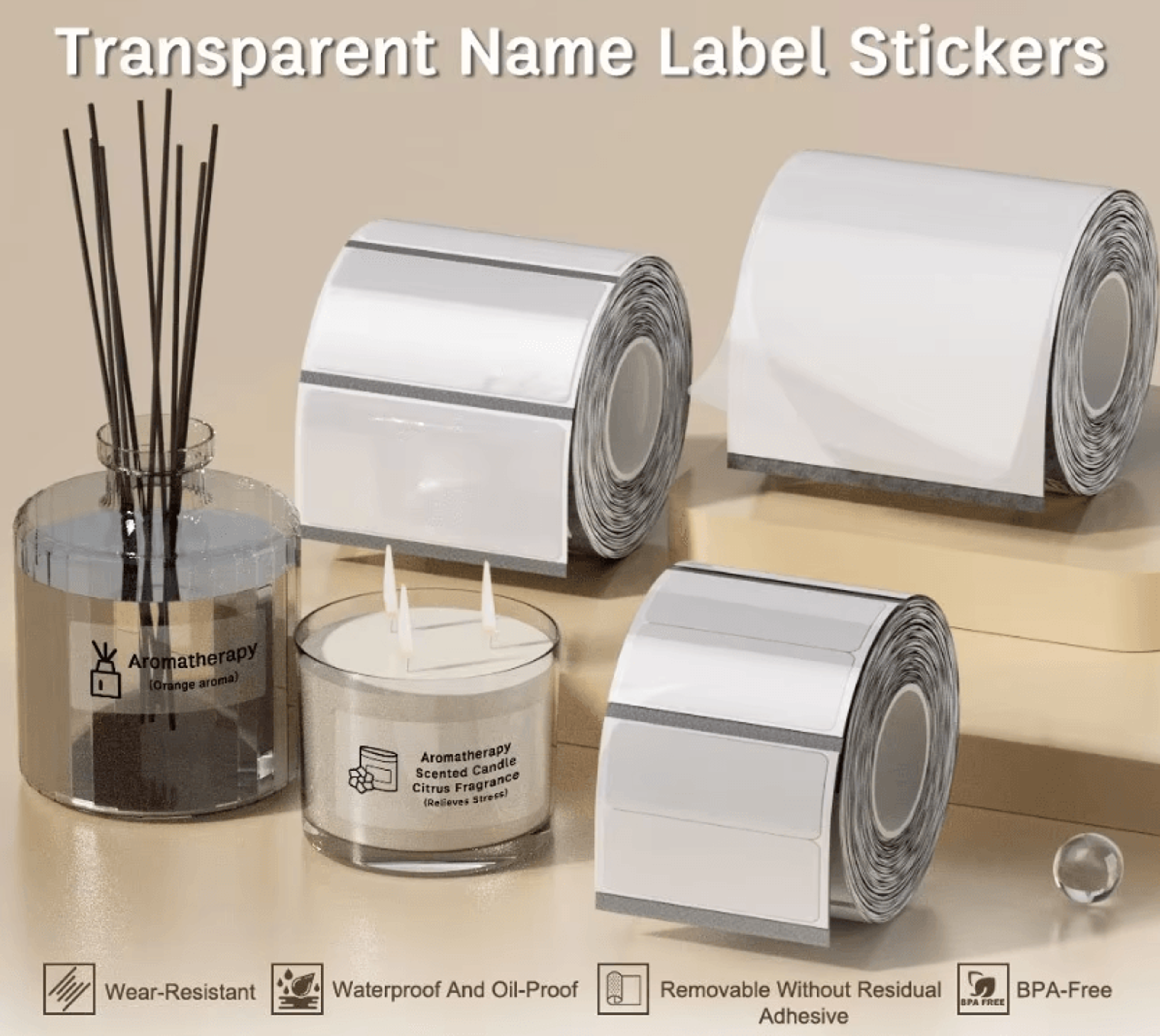 niimbot waterproof transparent thermal label stickers round and square for b21 b1 b3s