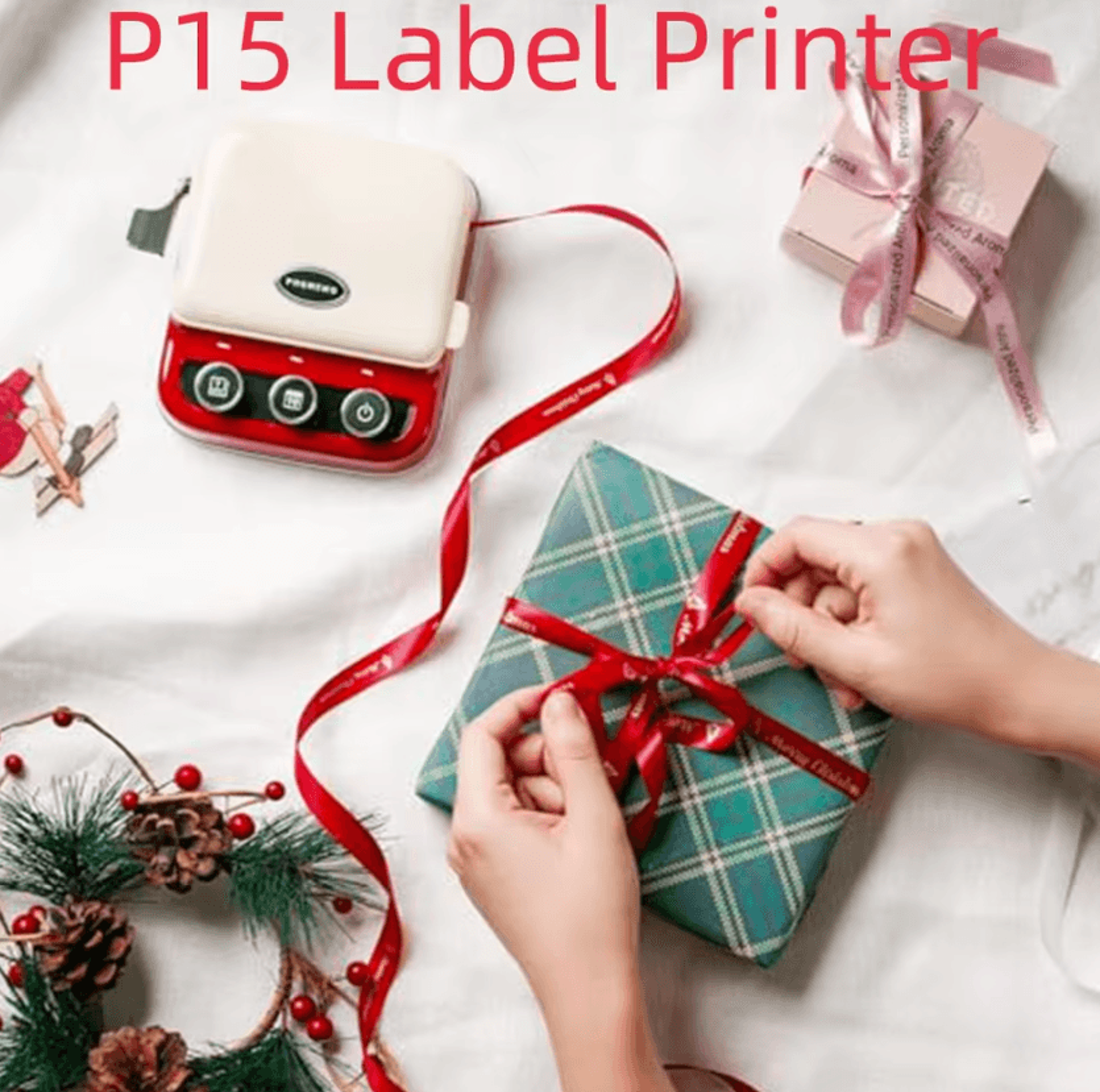 phomemo p15 bluetooth ribbon label printer rechargeable portable name tag maker