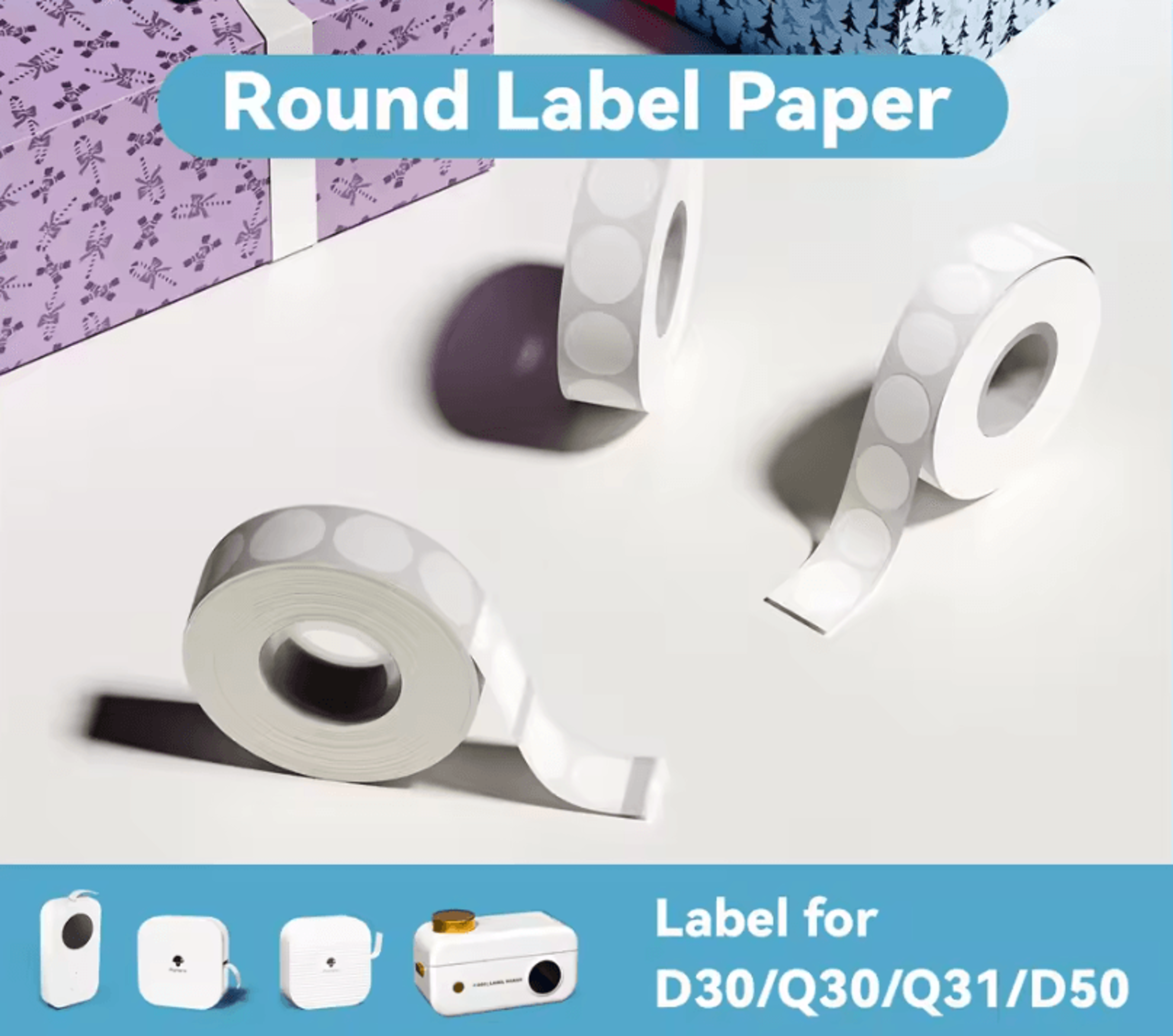 phomemo d30 q30 thermal label sticker roll 6-15mm self-adhesive printer paper
