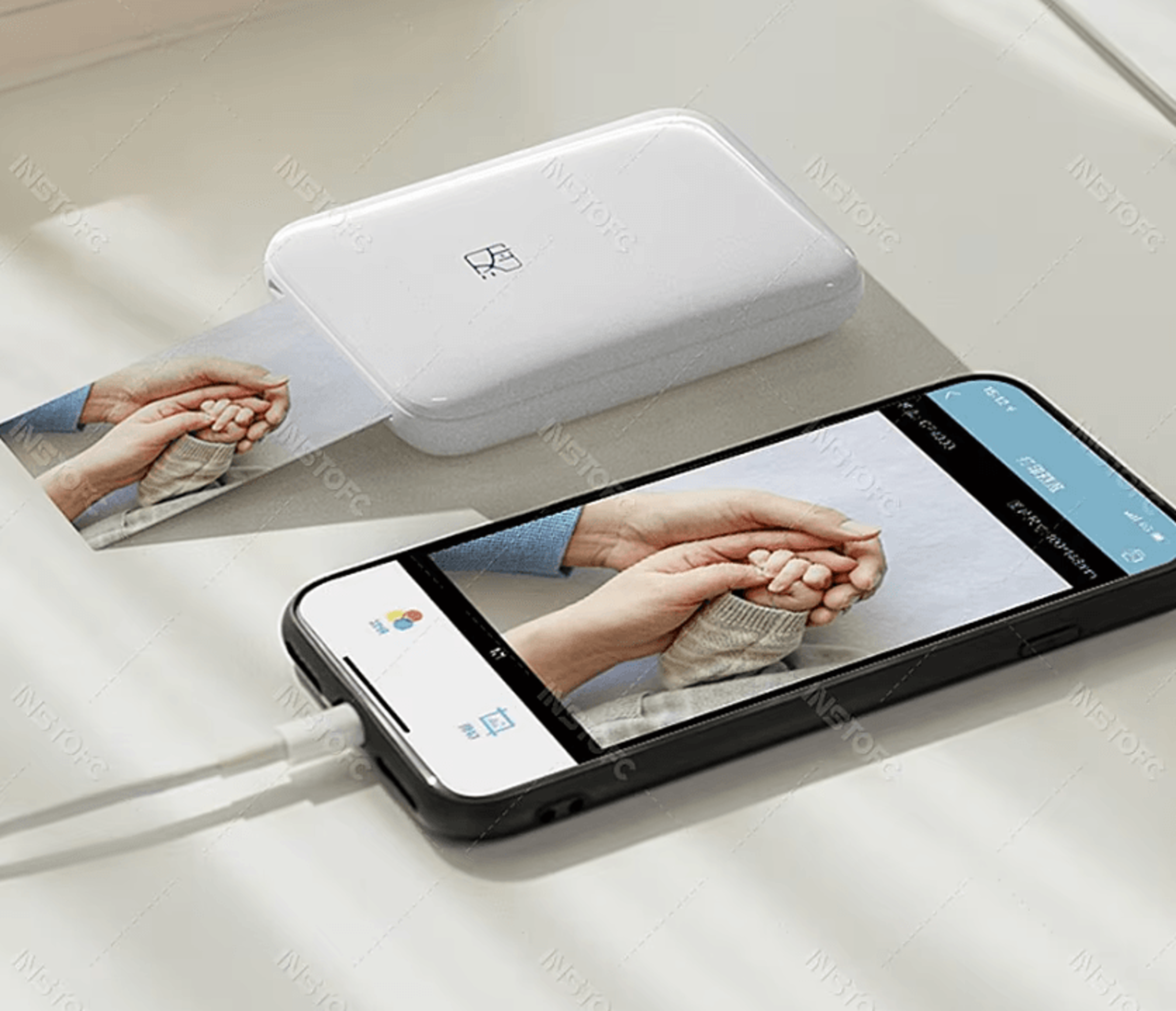 mt53 mini color photo printer portable 2x3 inch wireless pocket printer with sticky-backed photo paper
