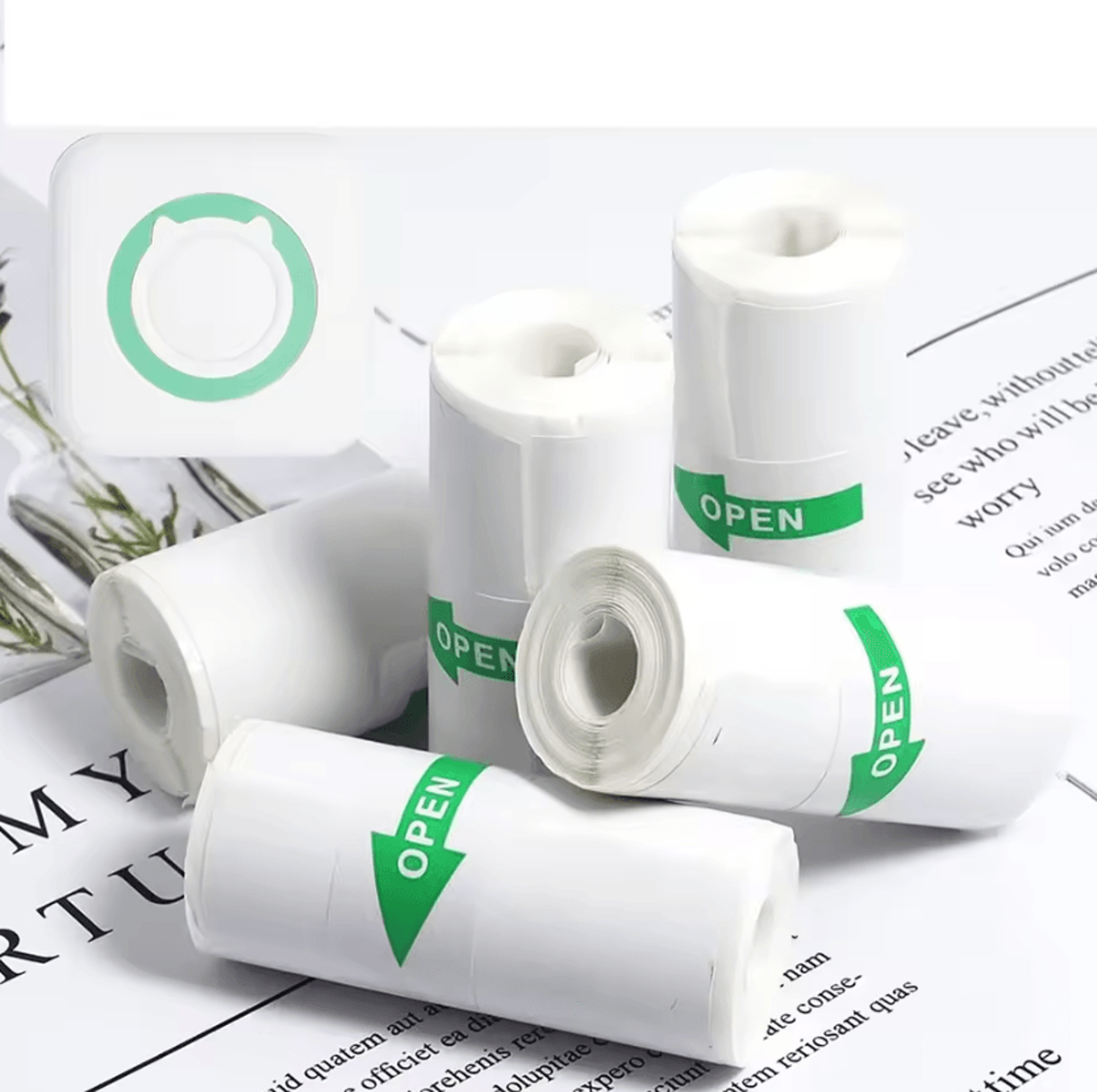 57mm self-adhesive thermal printer paper roll for mini pocket printers and sticker makers