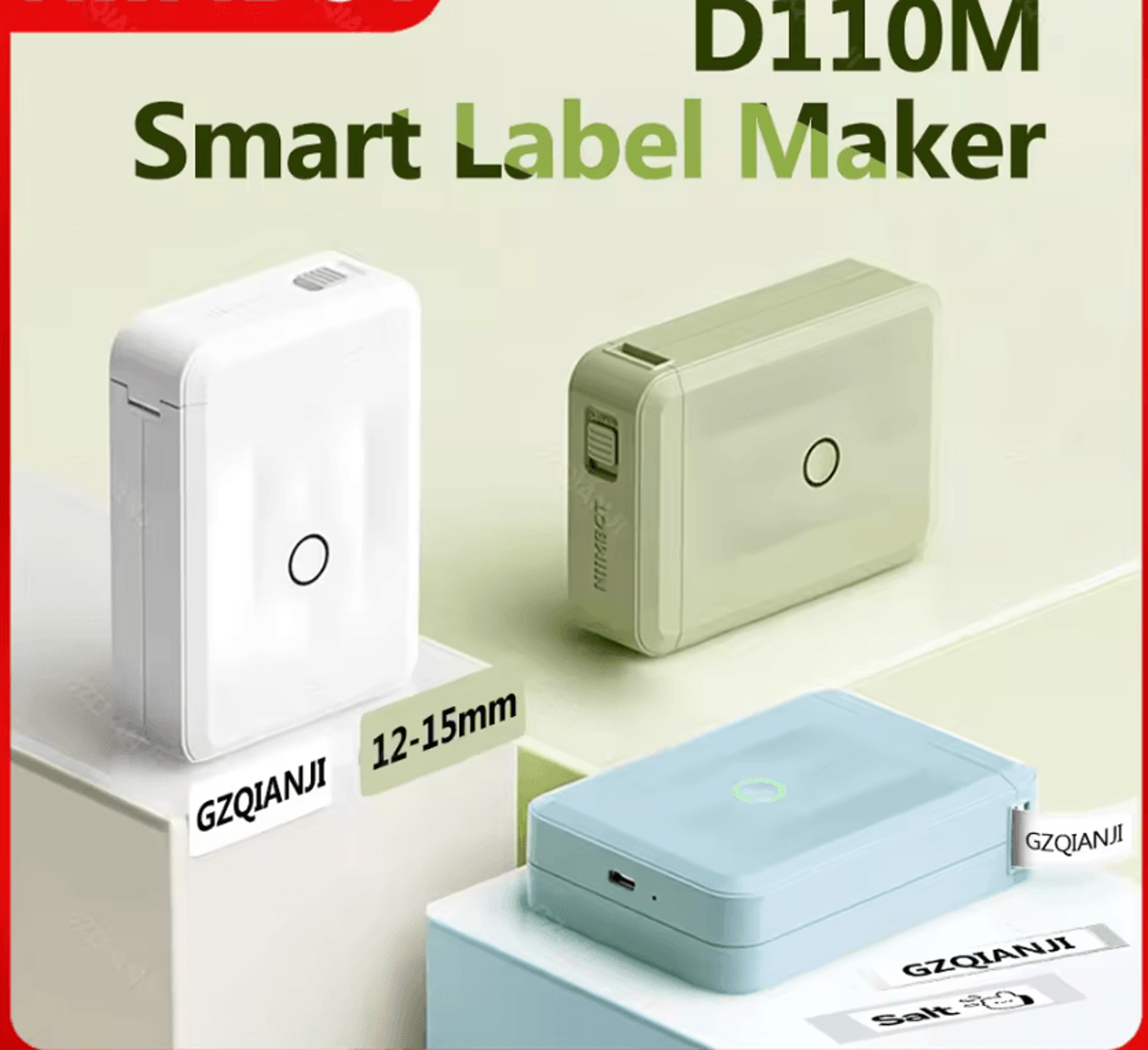 niimbot d110 smart mini thermal label printer portable pocket sticker maker for home and office