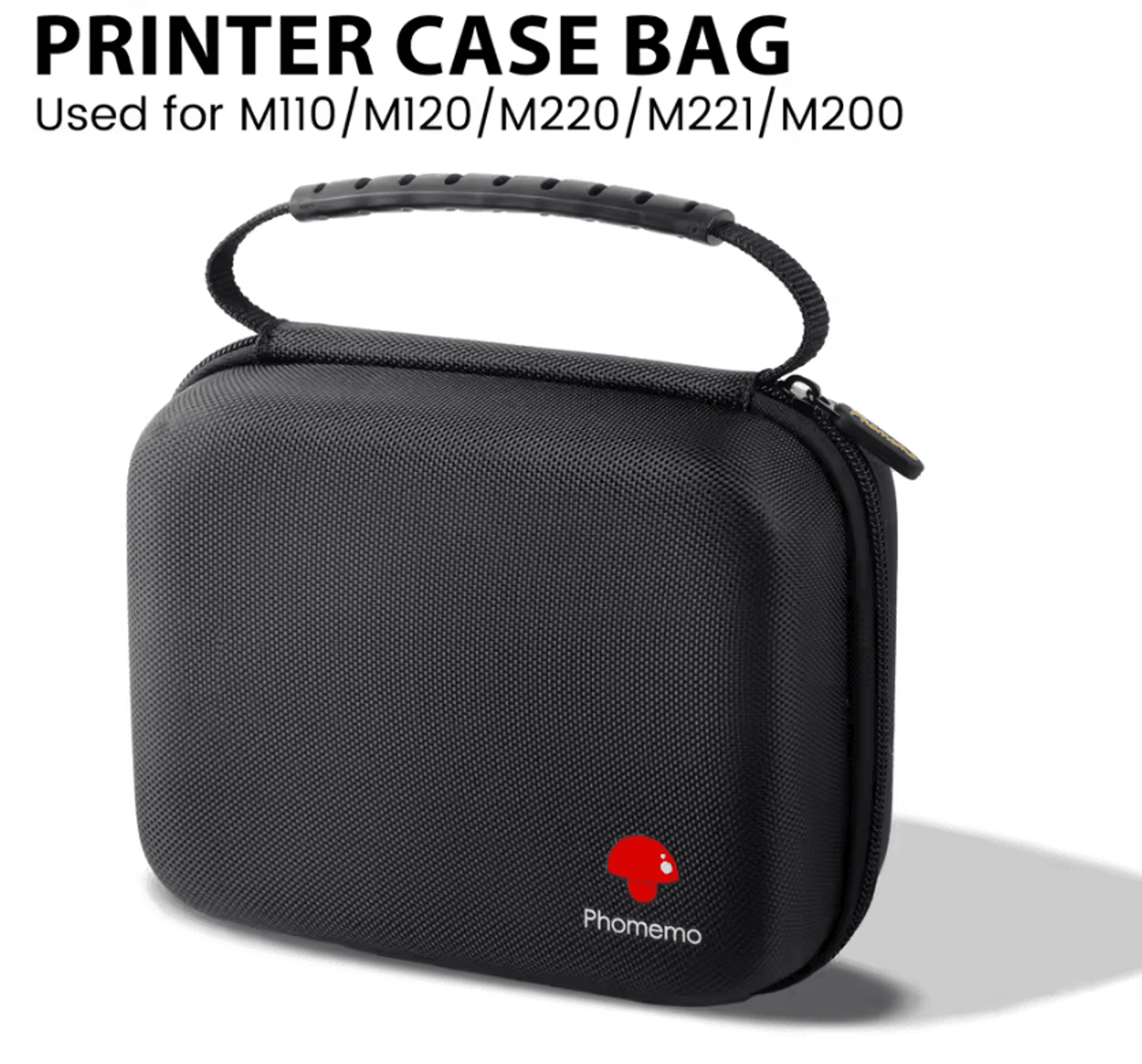 portable label printer storage case with mesh pocket for phomemo m220 m110 and niimbot b1 b21