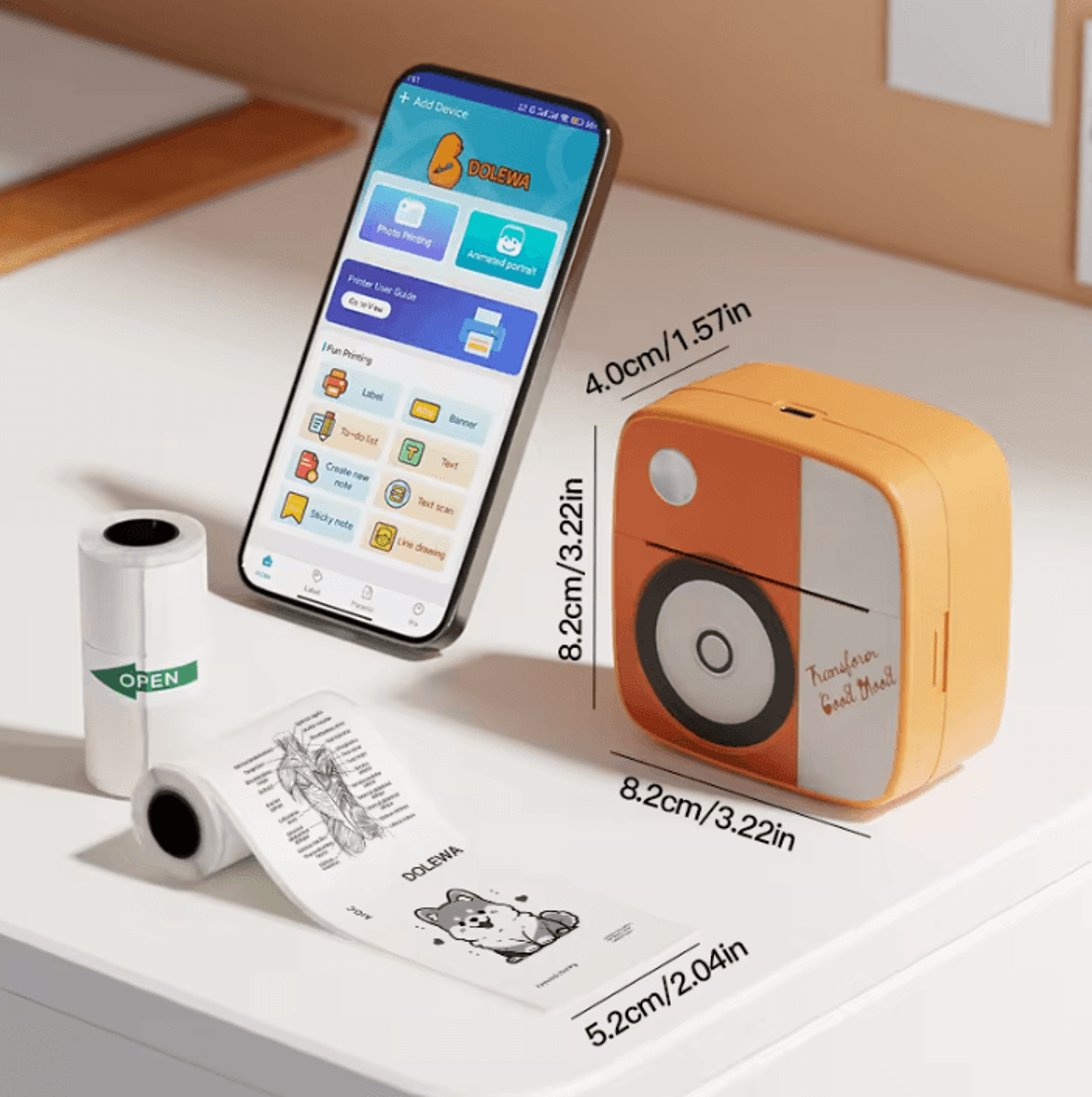 d2 mini thermal photo printer portable inkless sticker and label maker for creative printing