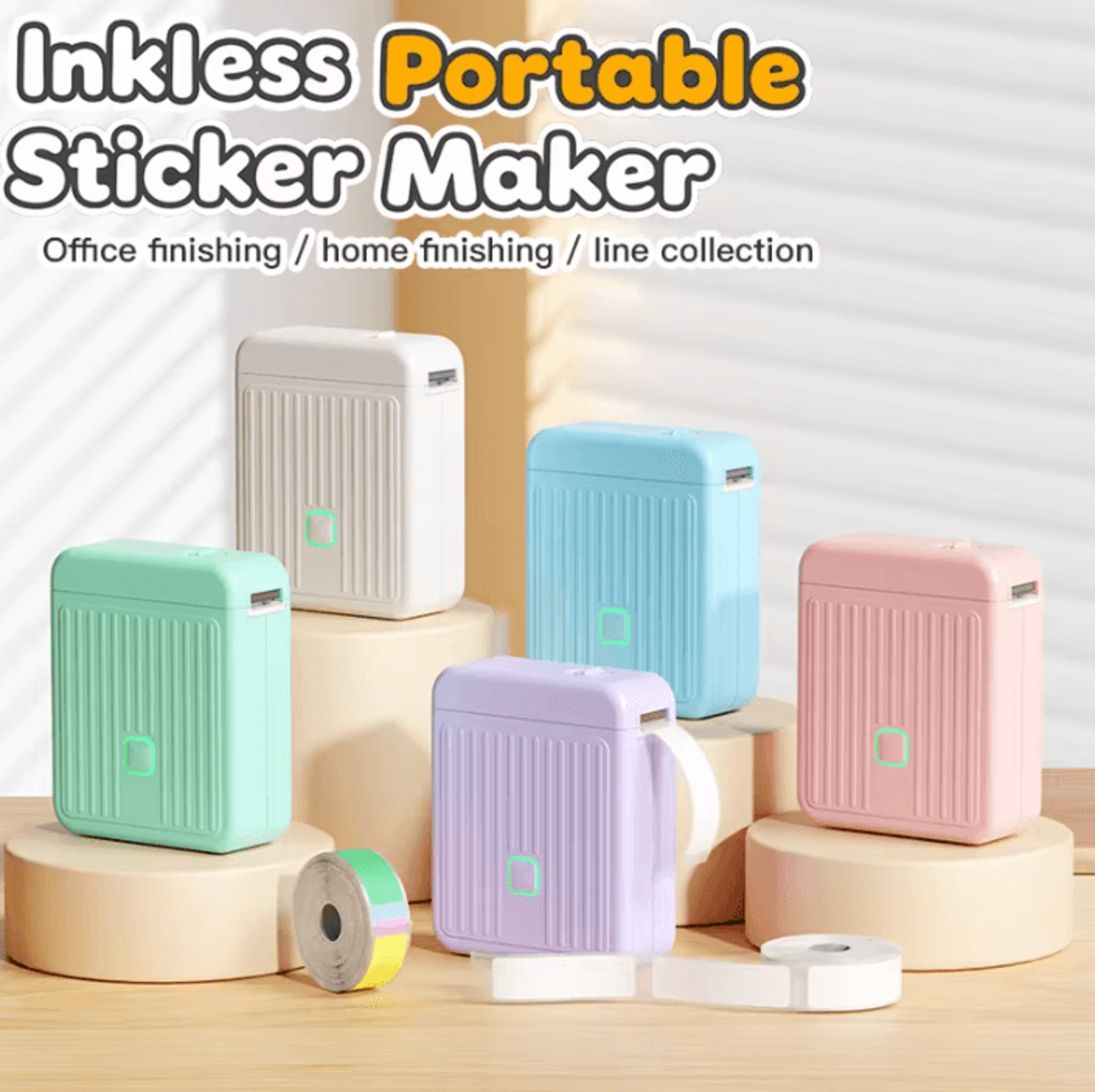 dolewa t01 mini bluetooth thermal label printer portable inkless barcode and diy sticker maker