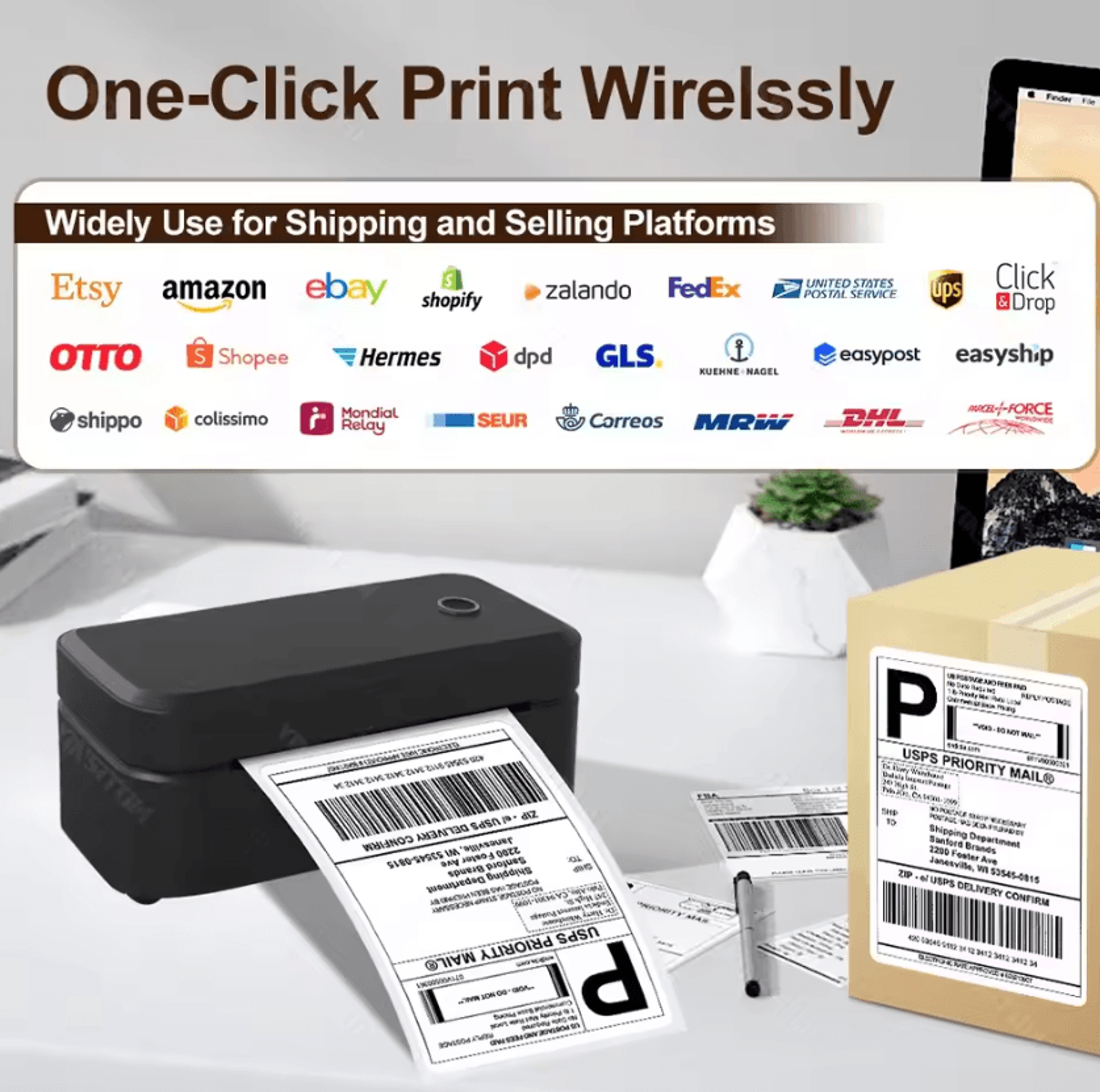 marklife x4 bluetooth thermal shipping label printer 4x6 portable mailing label maker with automatic label recognition
