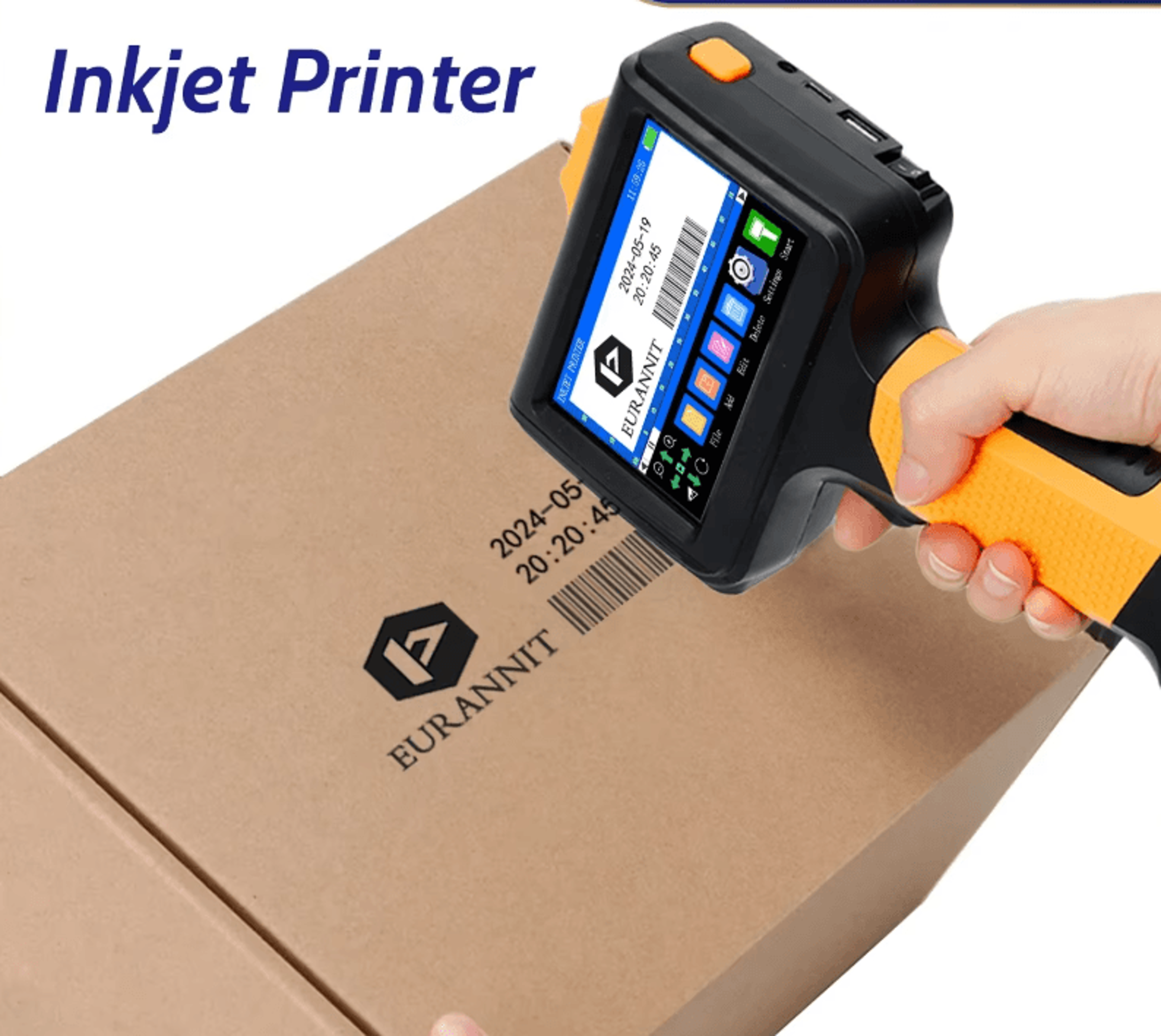 eurannit e19 12.7mm handheld inkjet printer portable qr barcode and expiry date coding machine
