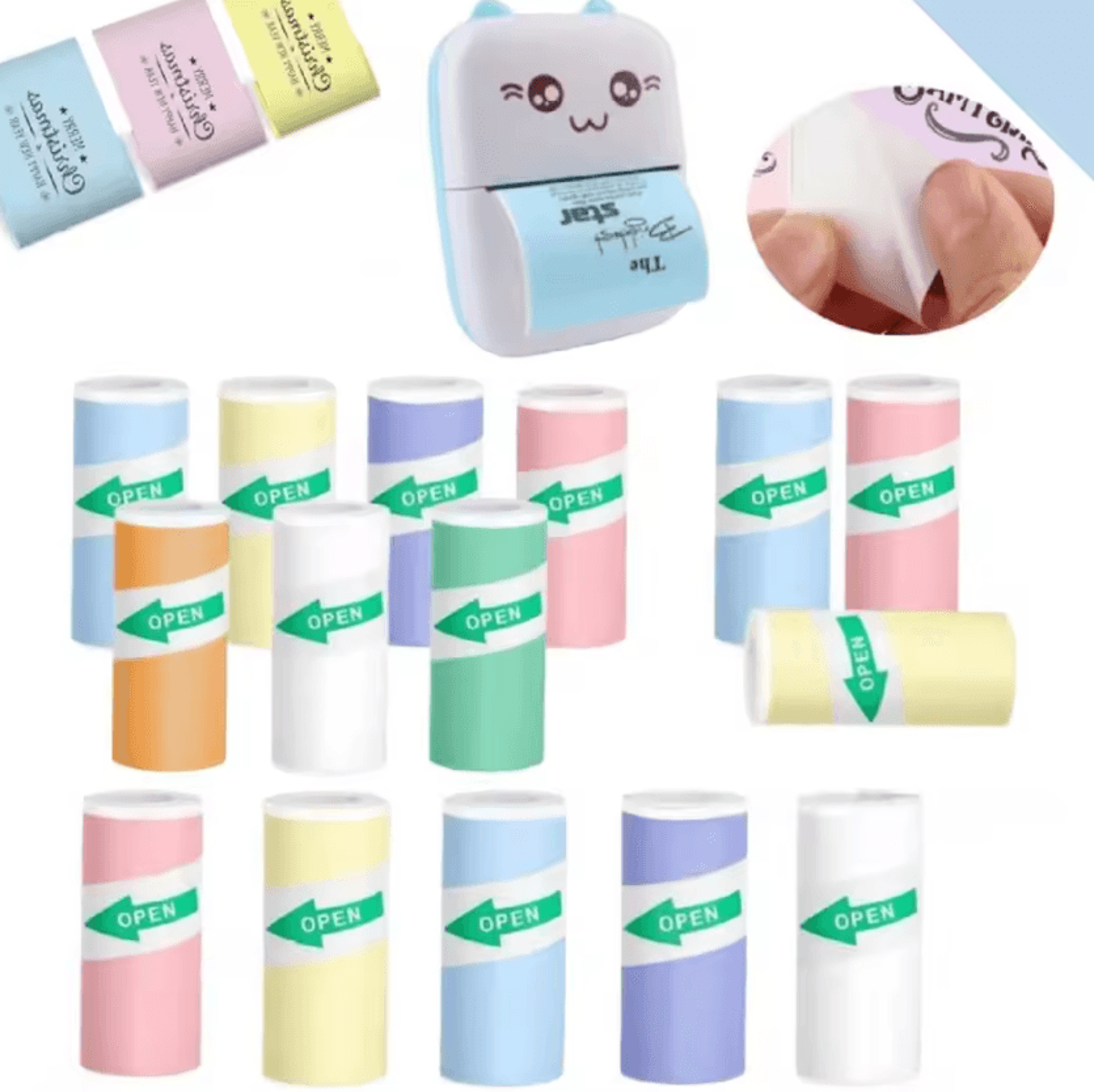 57x25mm self-adhesive thermal sticker paper roll for mini printers hd inkless photo and label printing
