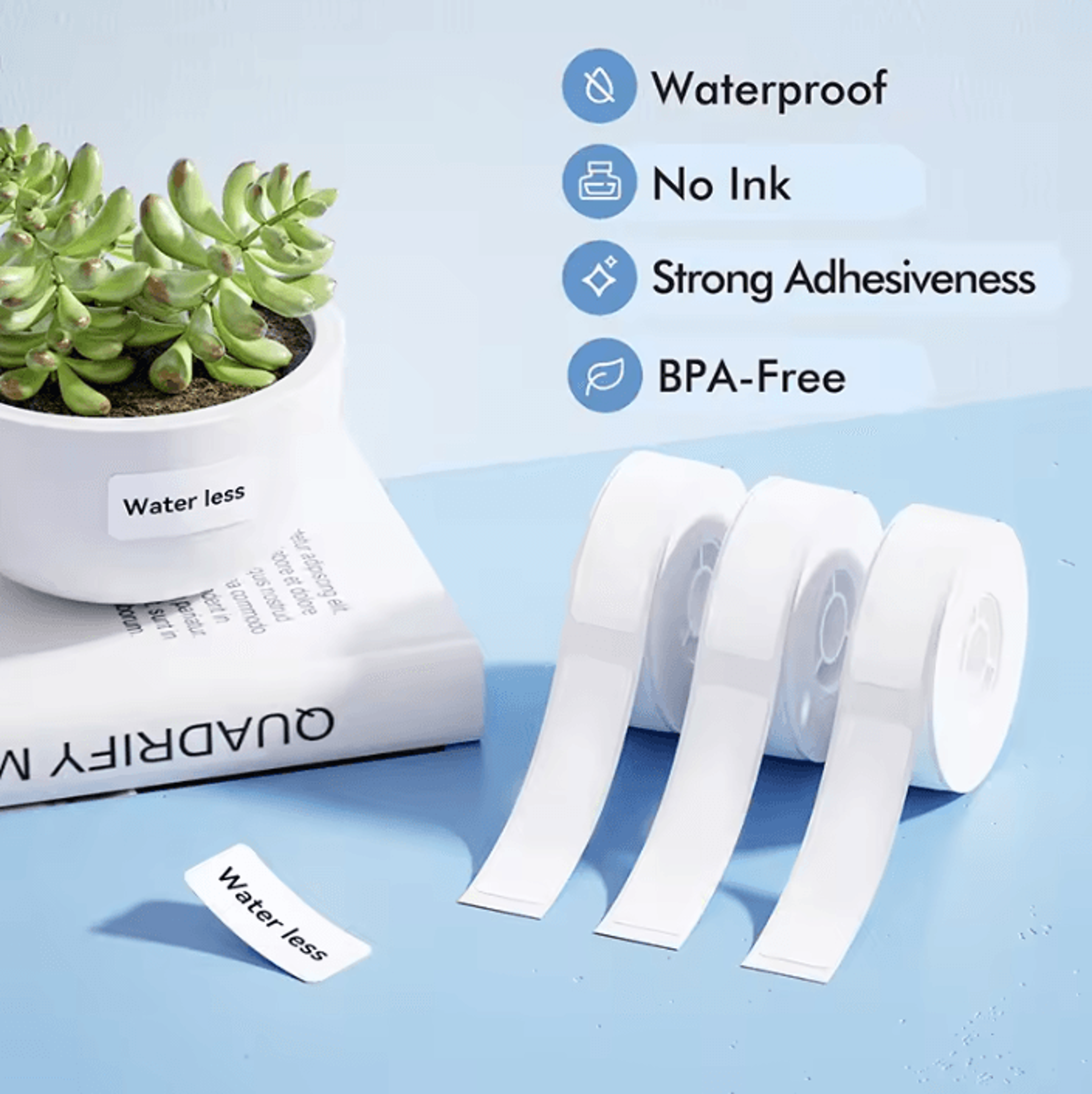 niimbot waterproof white thermal label stickers adhesive paper rolls for d11 d110 d101 label printers