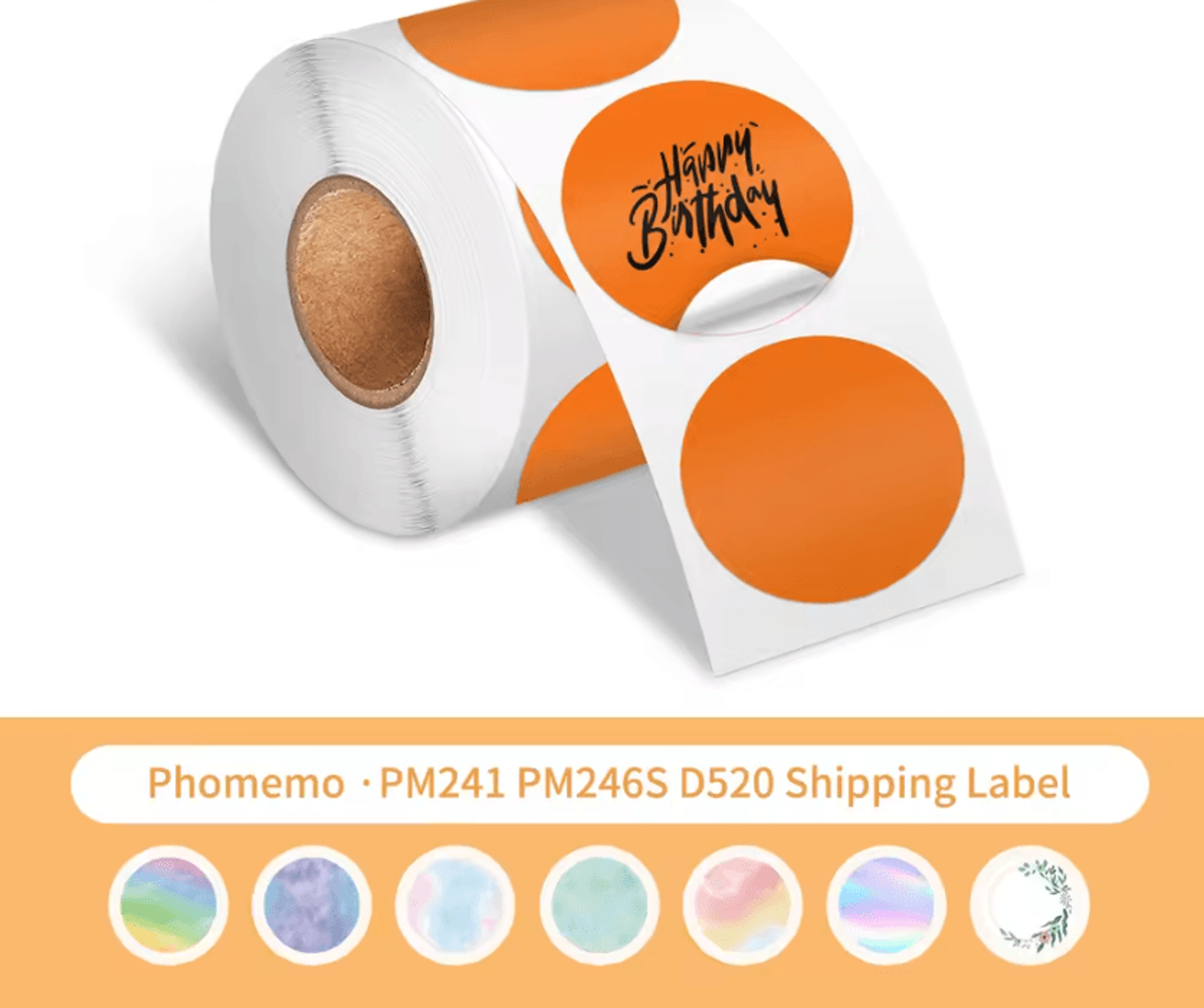 phomemo waterproof round thermal label stickers white adhesive paper for pm241 pm246s d520 printers