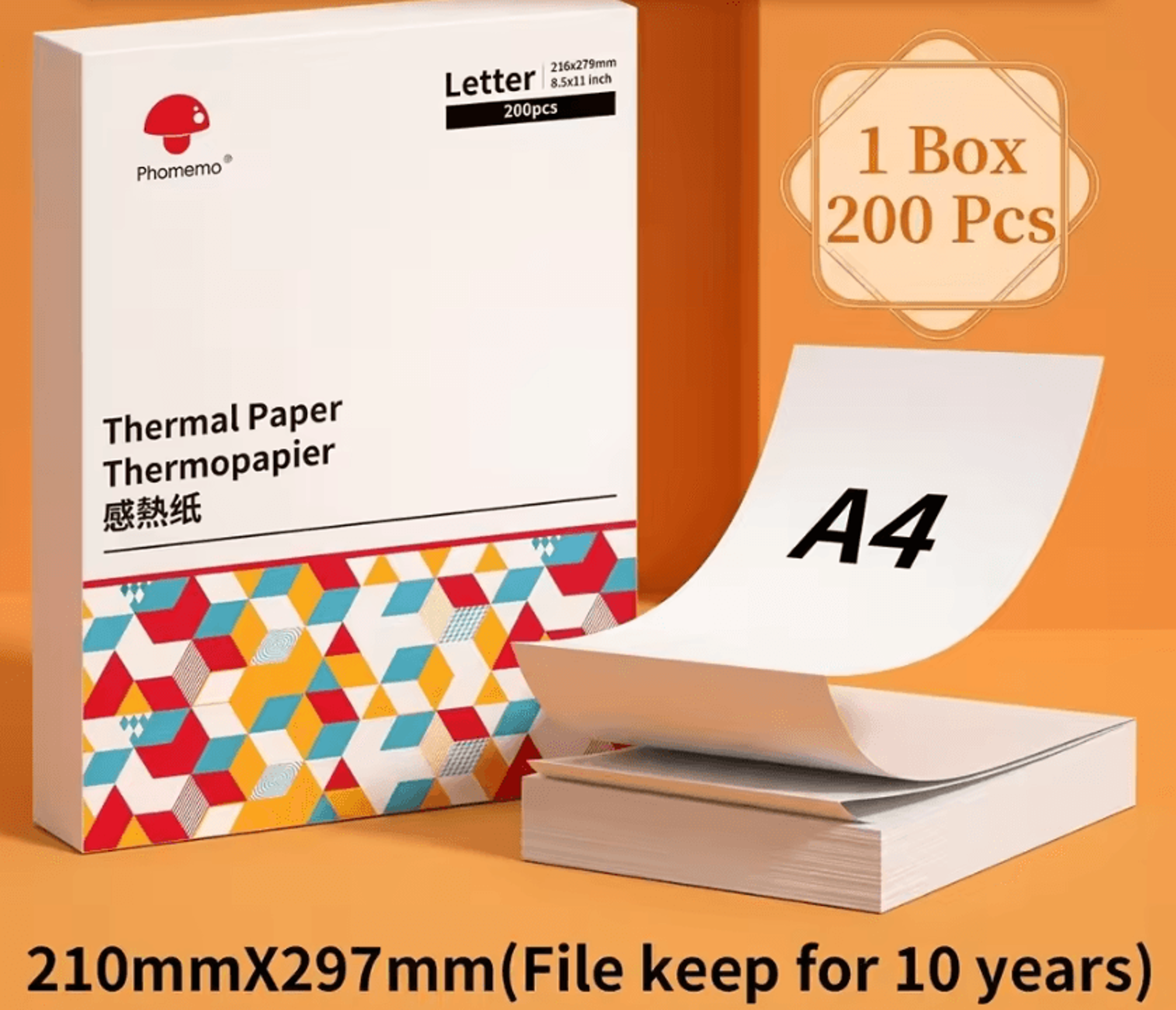 phomemo a4 thermal printing paper quick-dry continuous paper rolls for m832 m833 m834 m835 printers