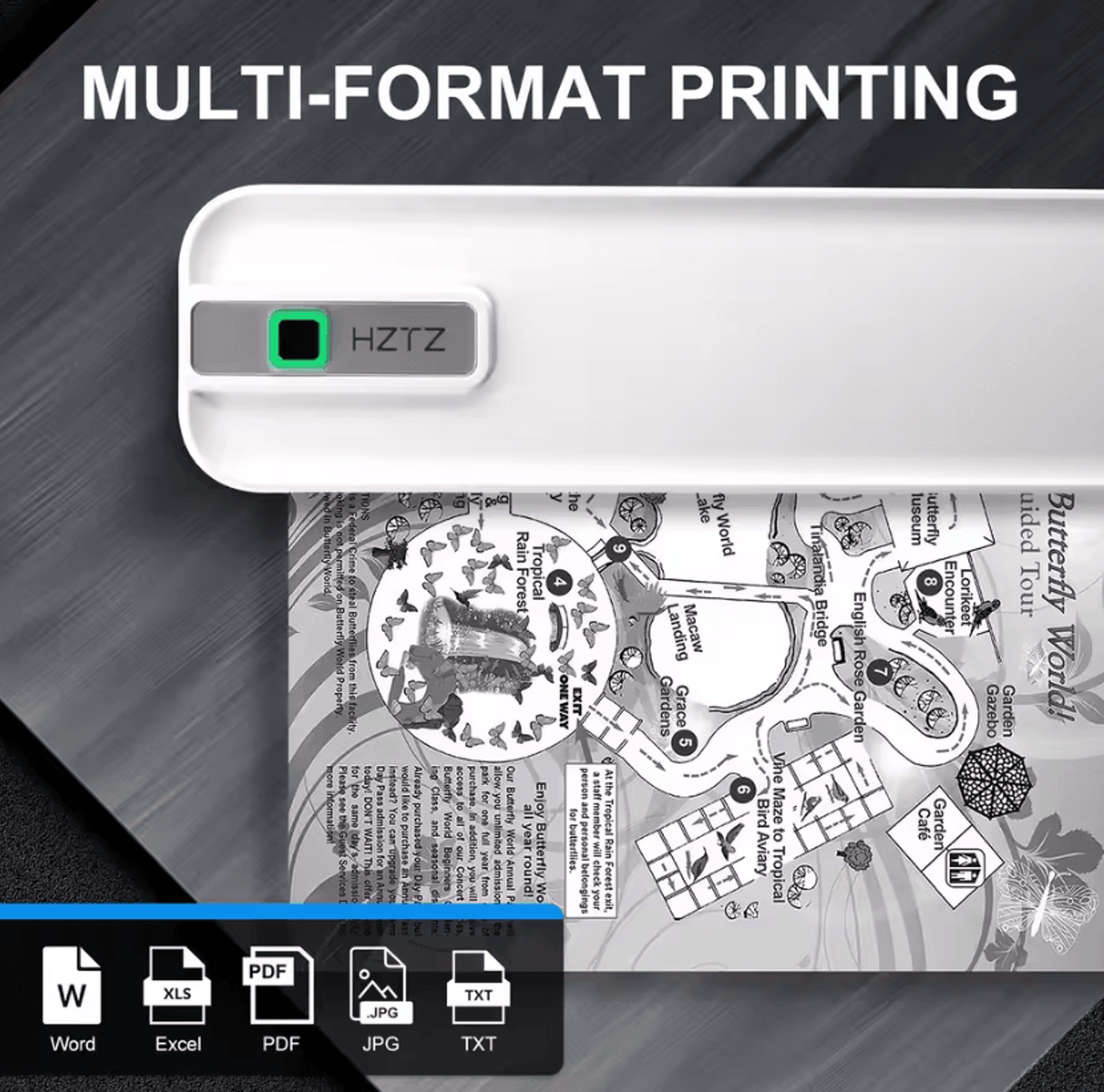a4 portable wireless thermal printer 300dpi inkless mobile document printer for phone and laptop