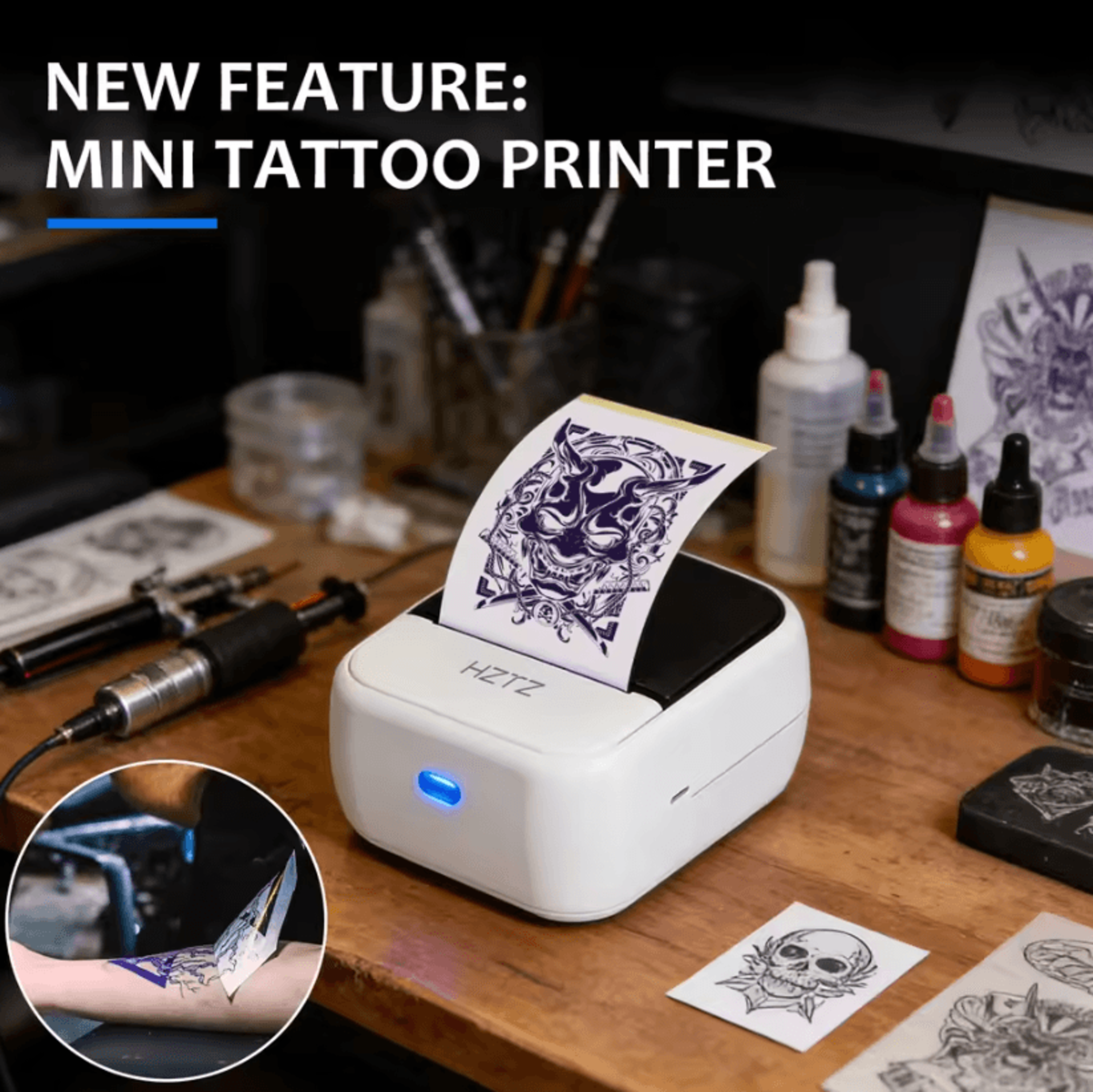 c50 mini wireless thermal tattoo printer portable inkless label and diy pattern maker